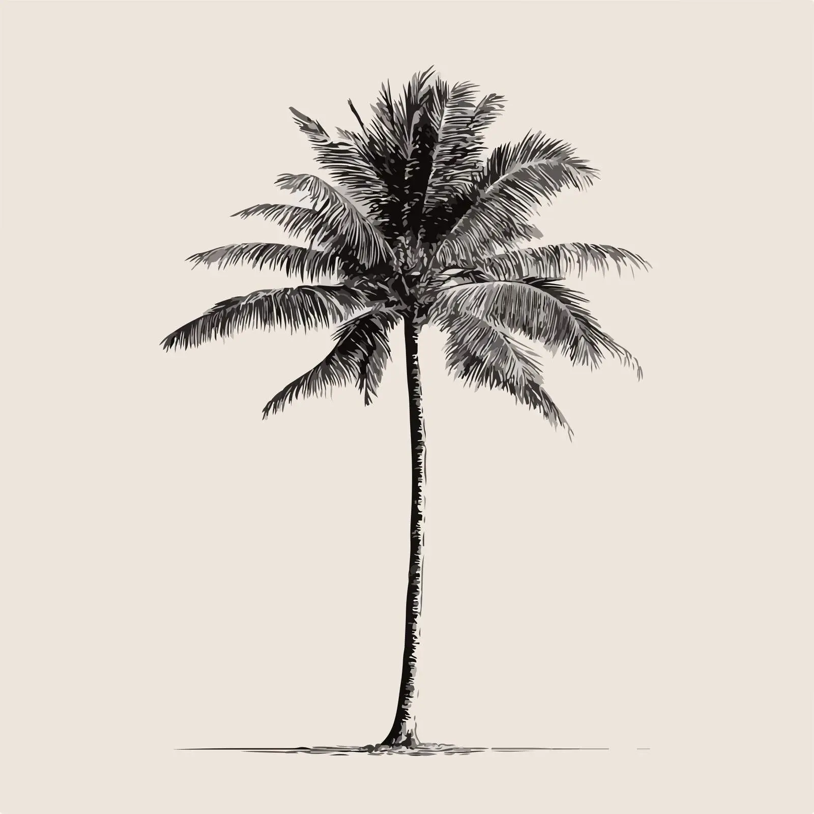 Minimal Coconut Tree Line Art — free download from Dotvec