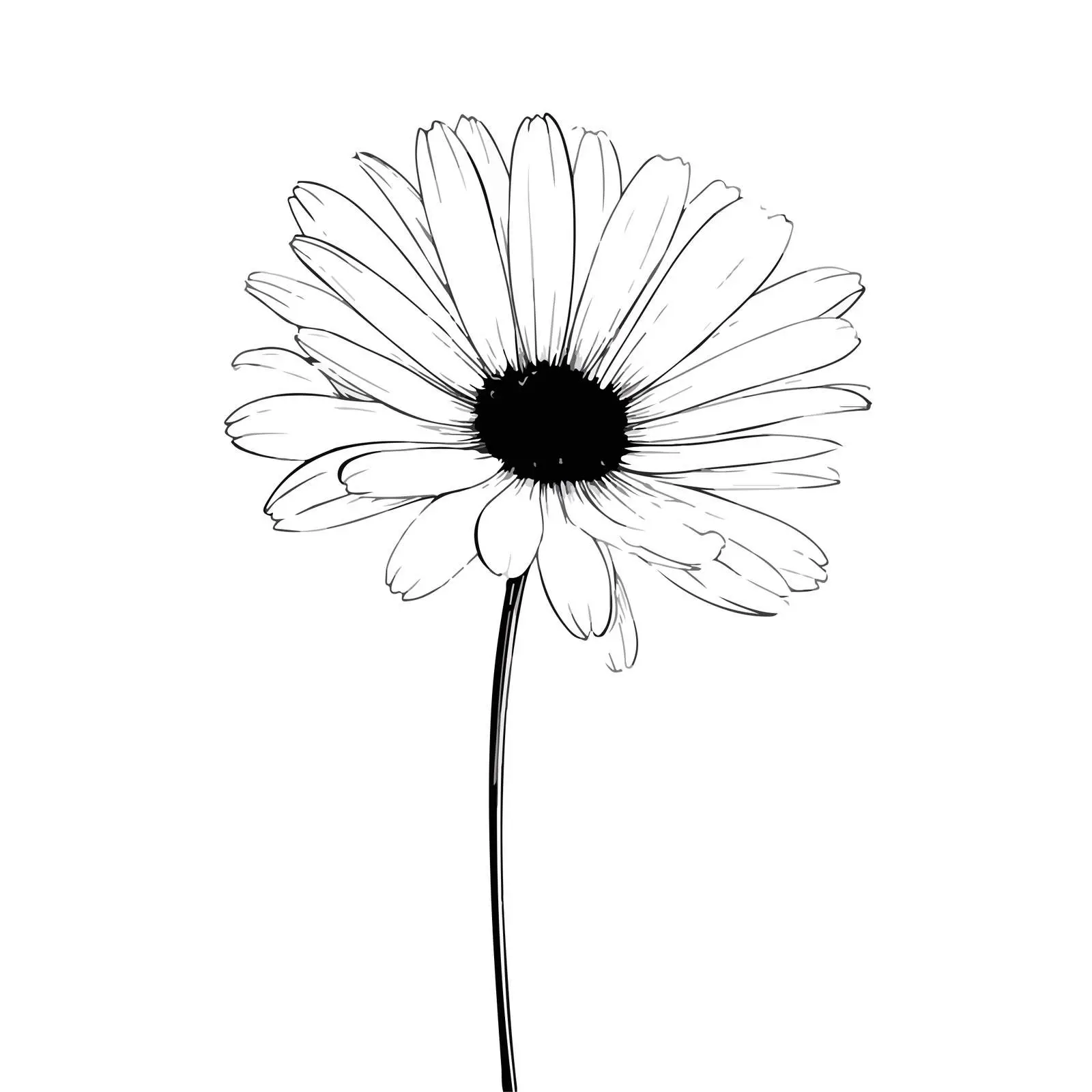 Minimal Daisy Line Art Vector Illustration — free download from Dotvec