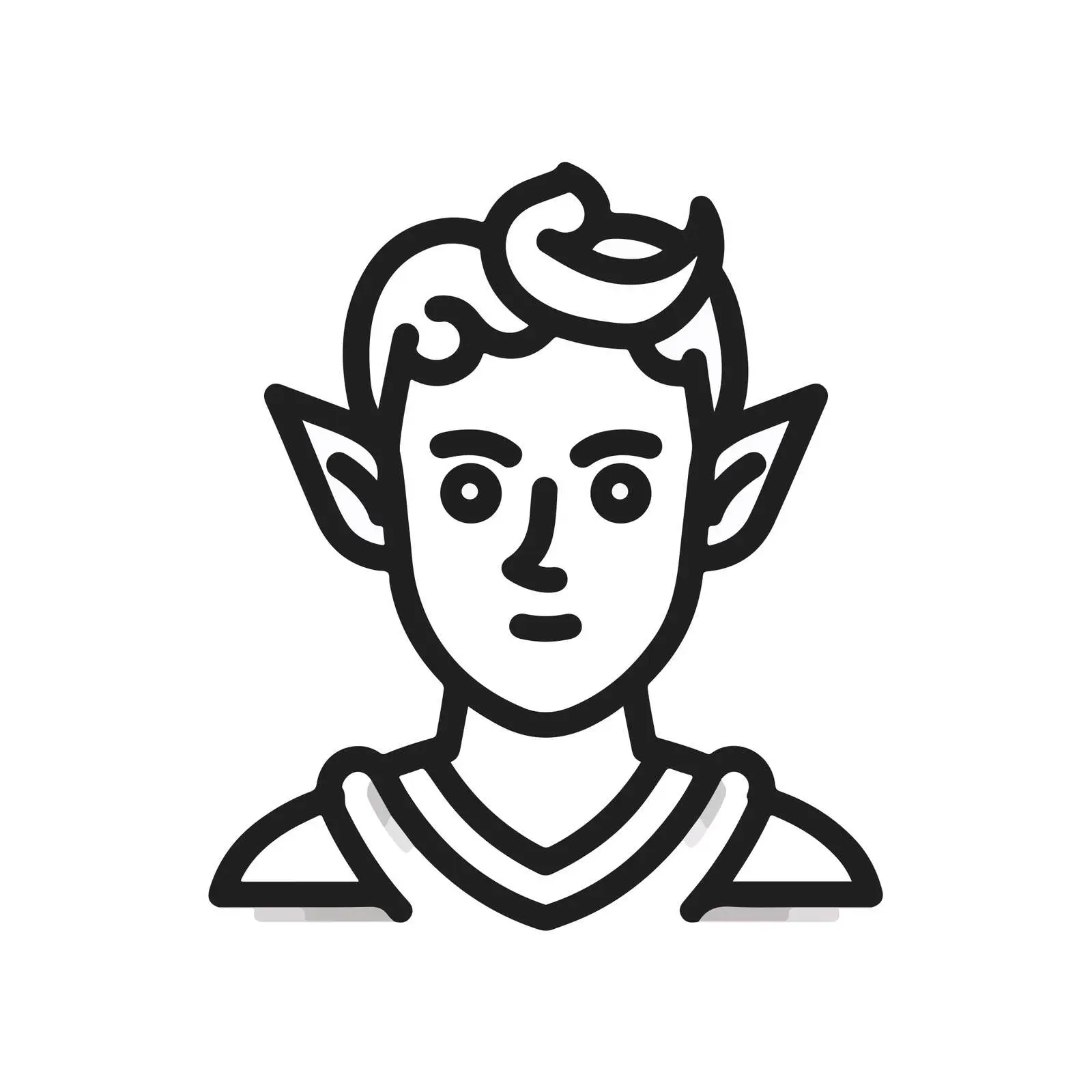 Monochrome Elf Artwork — free download from Dotvec