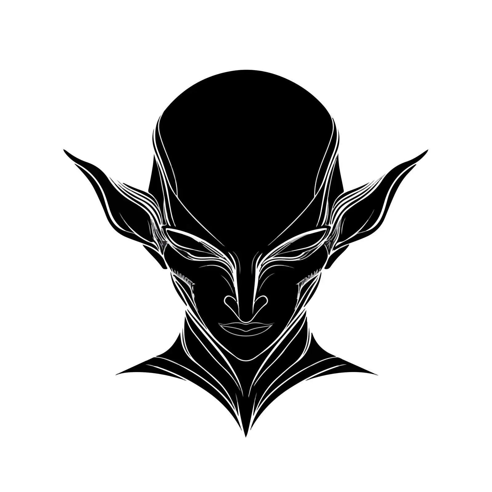 Minimal Elf Line Art Vector Design — free download from Dotvec