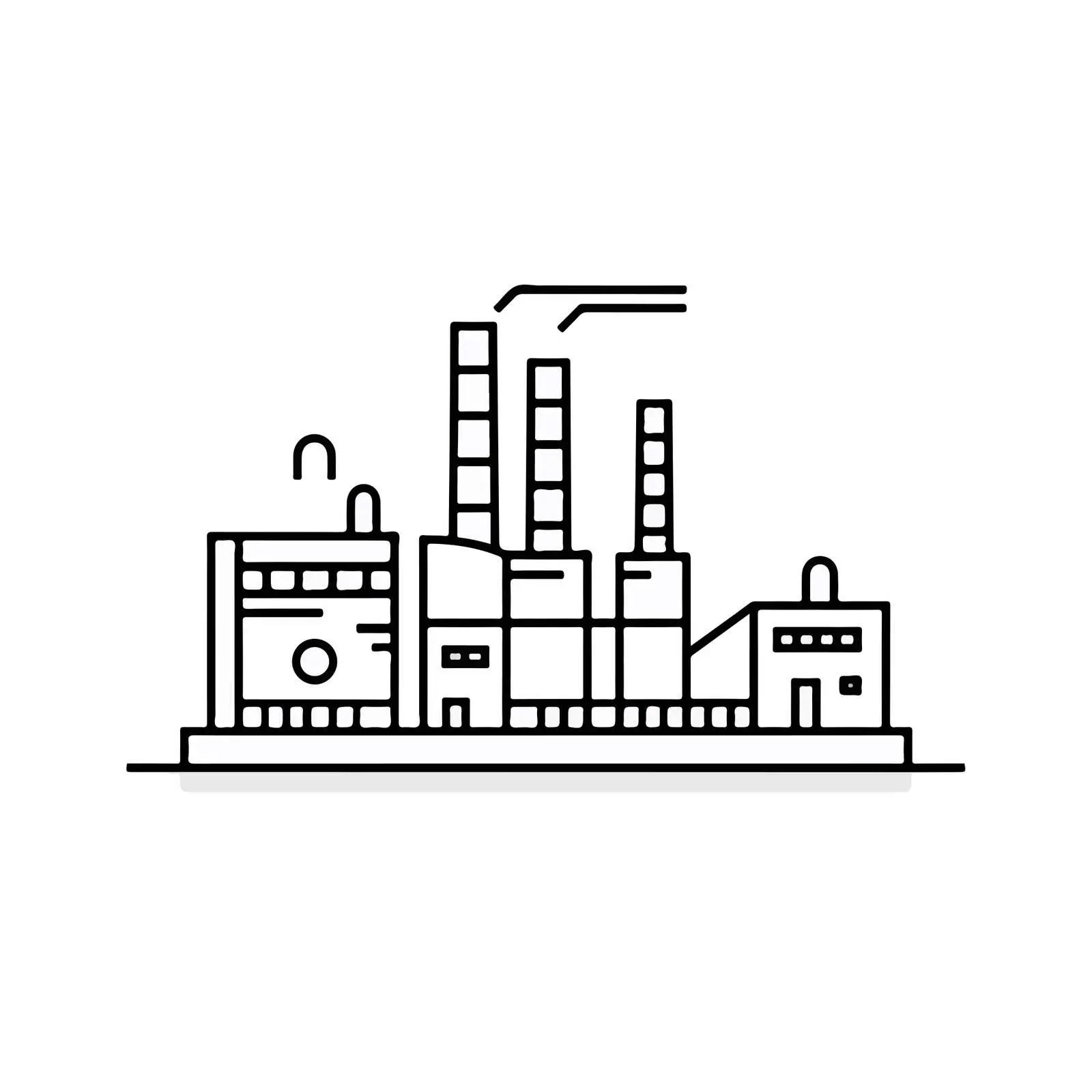 Factory Minimalistic Line Art Vector Illustration — free download from Dotvec