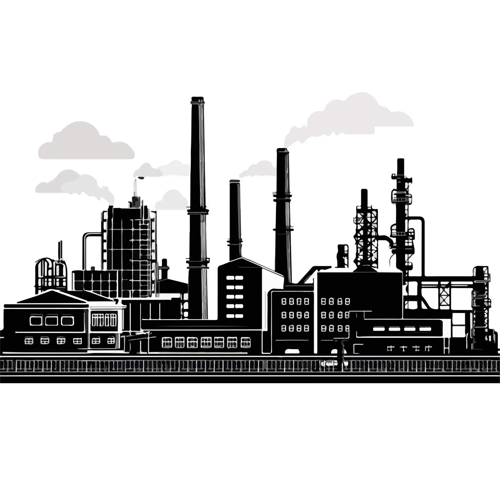 Minimal Factory Line Art Vector — free download from Dotvec