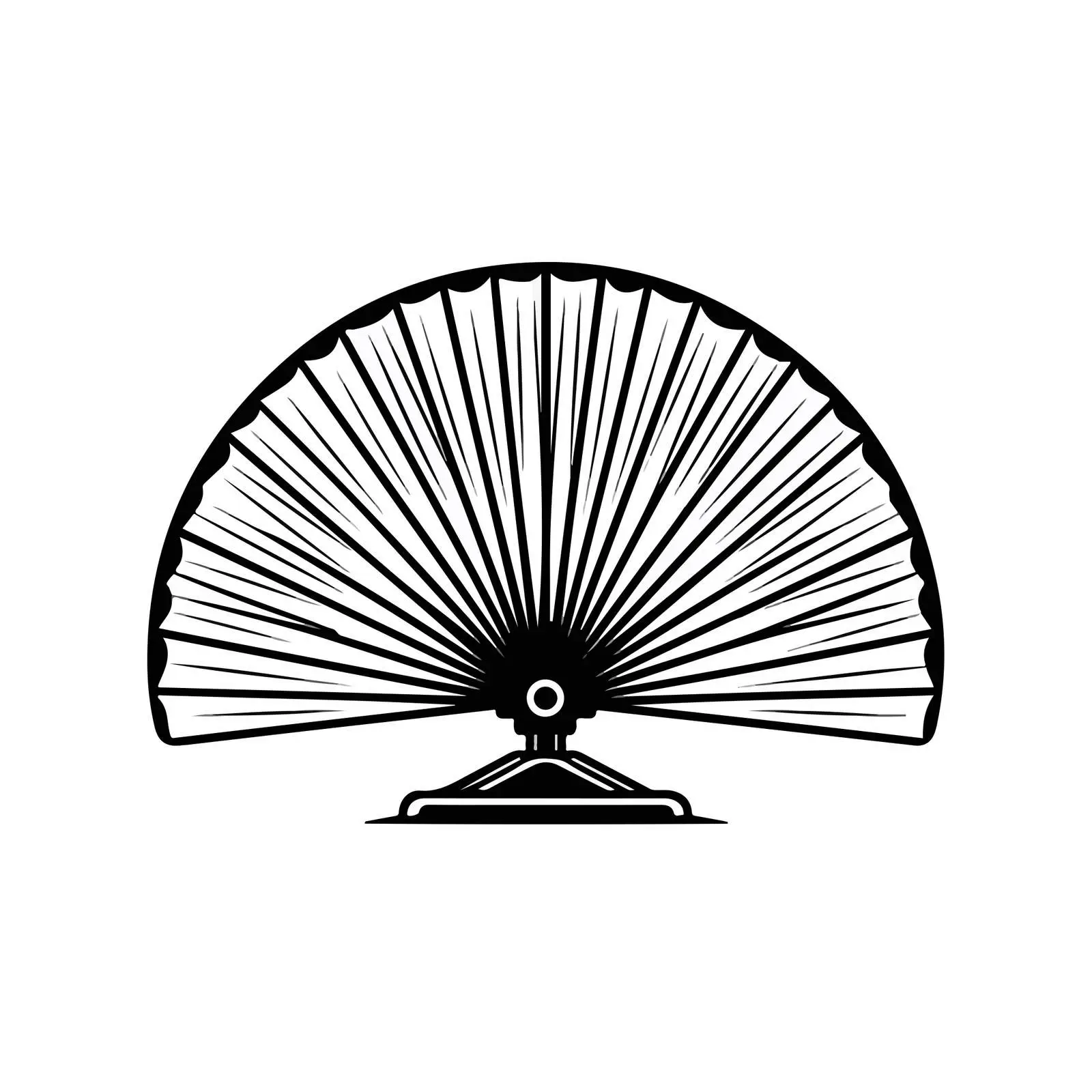 Minimalist Fan Line Art Design — free download from Dotvec