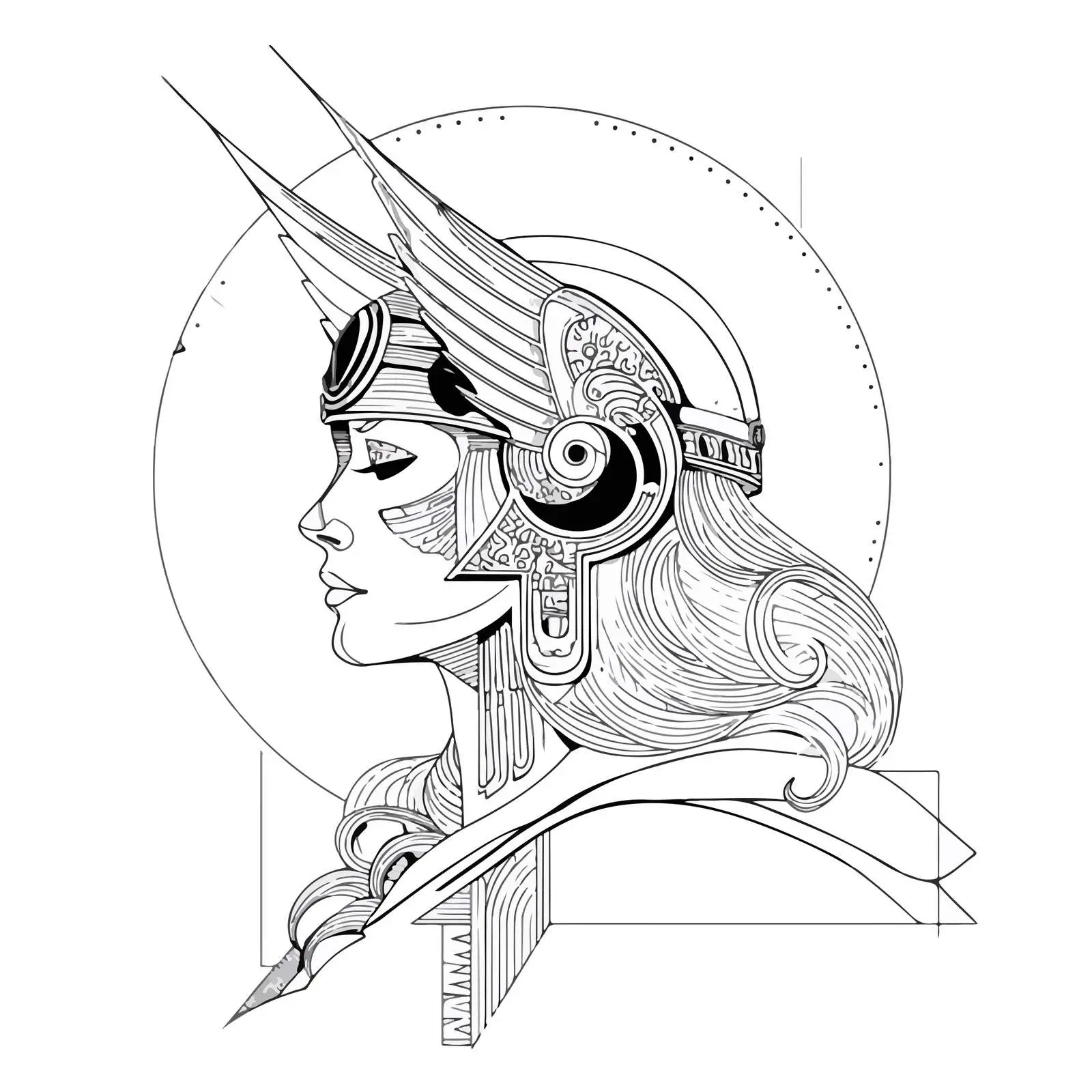 Freya Line Art Vector Illustration — free download from Dotvec