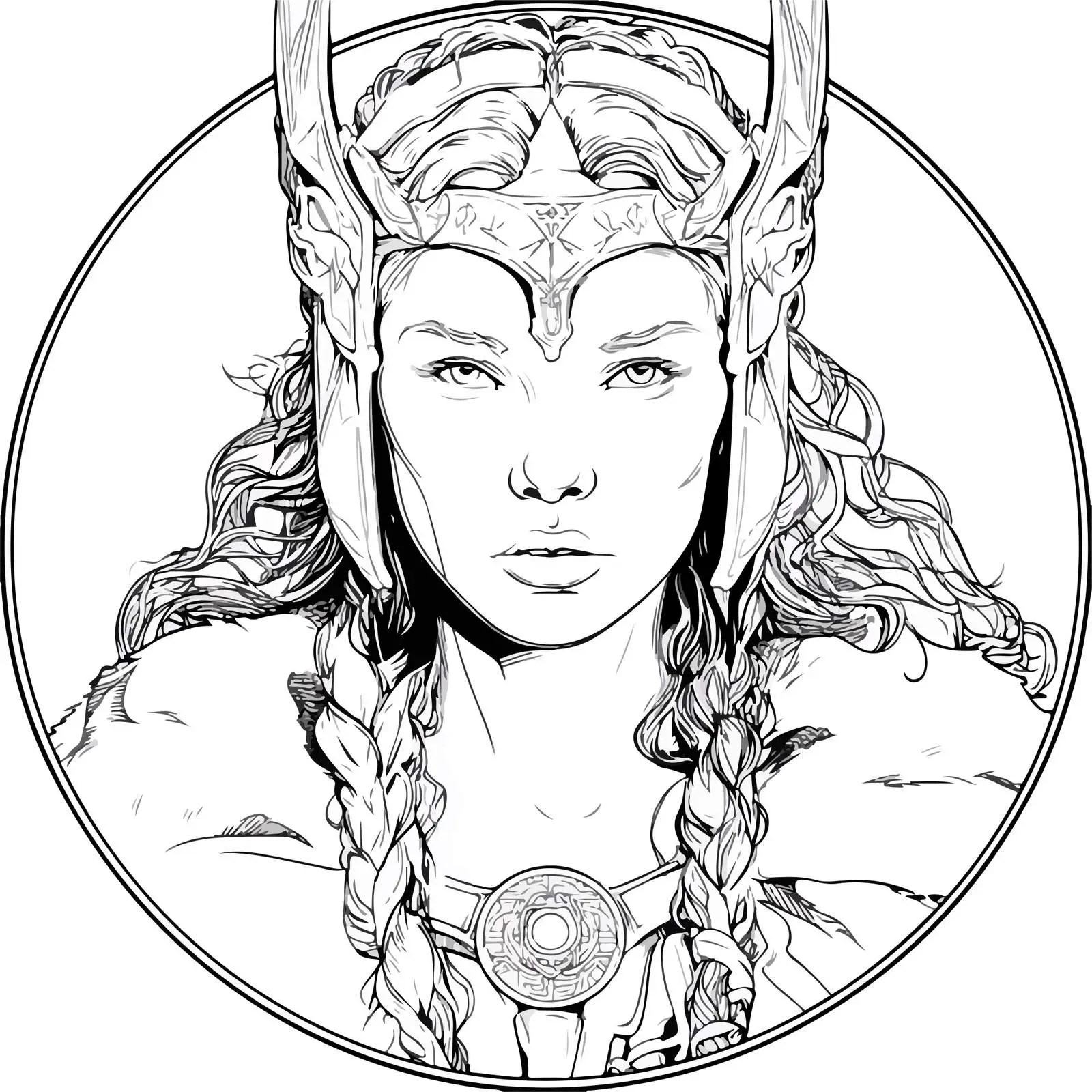 Minimalist Freya Line Art Vector Illustration — free download from Dotvec