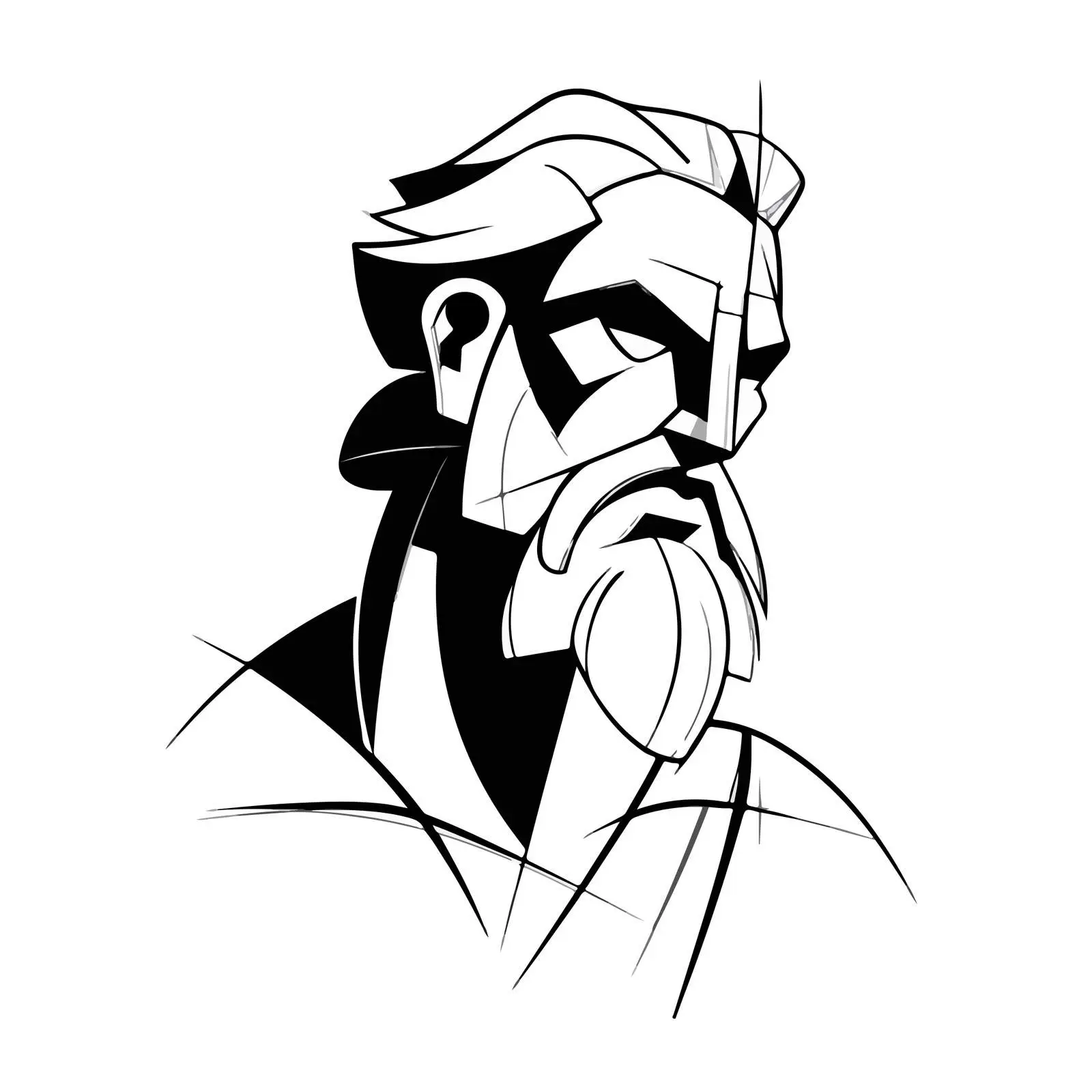 Minimal Hephaestus Line Art — free download from Dotvec