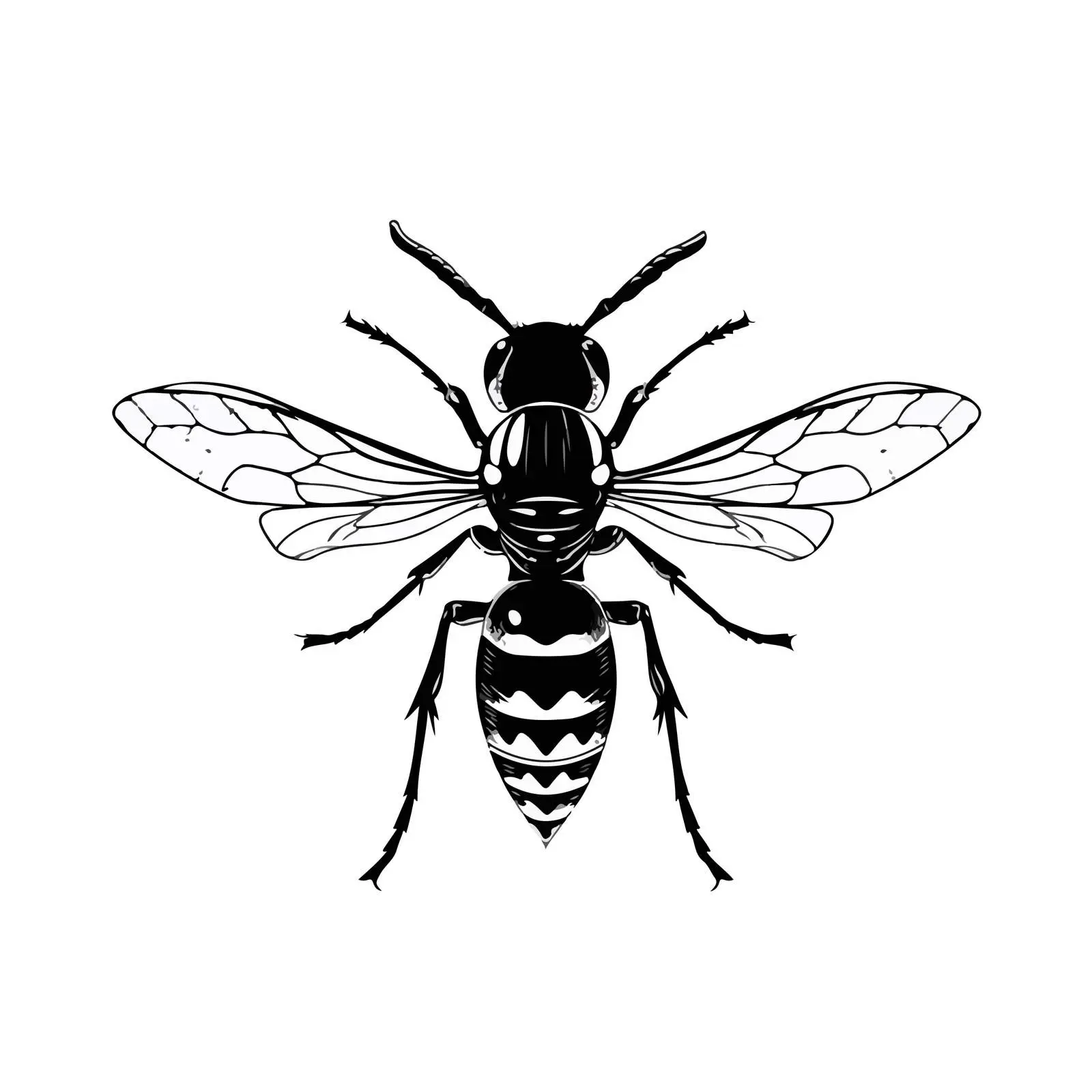 Minimal Hornet Line Art Vector Illustration — free download from Dotvec