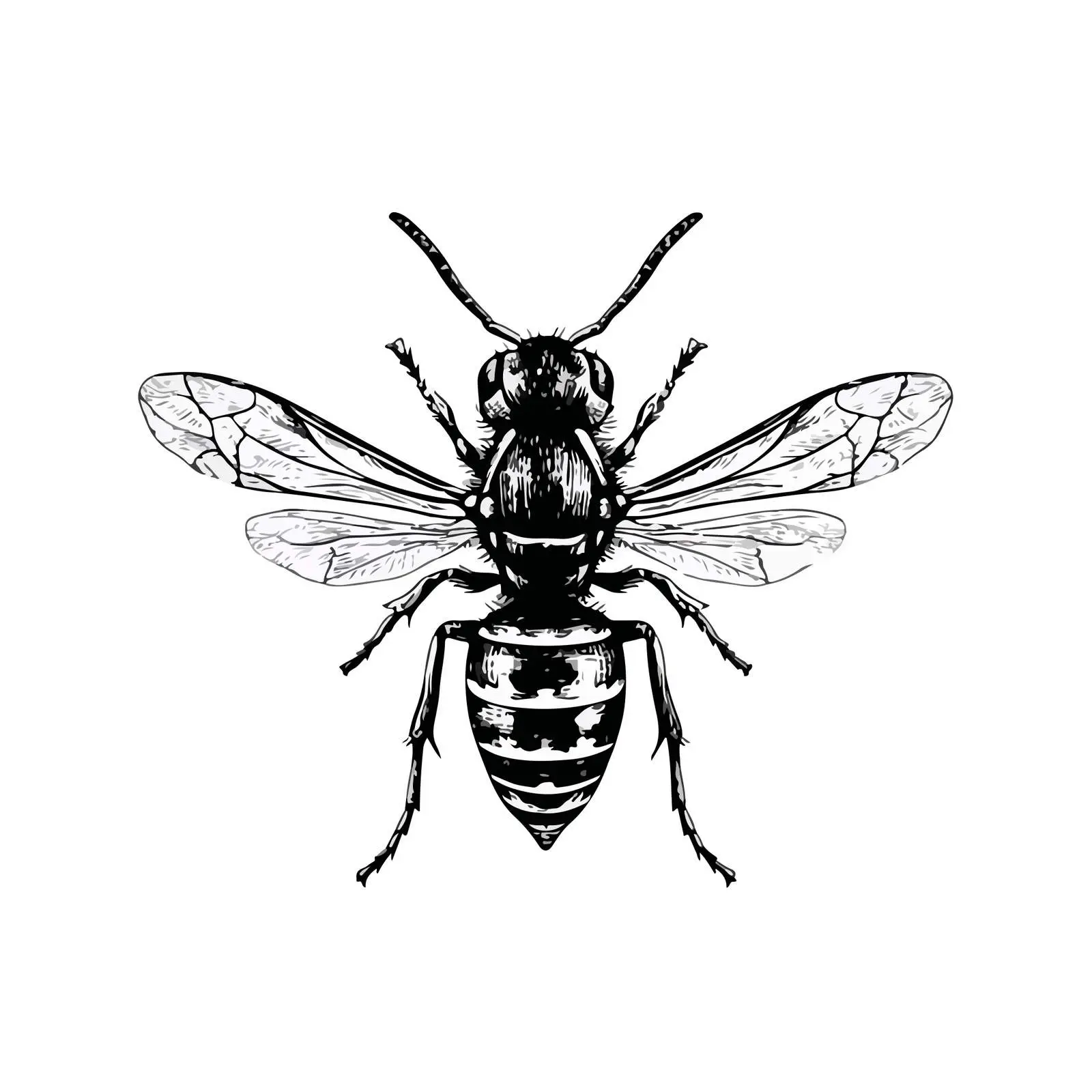 Minimal Hornet Line Art — free download from Dotvec