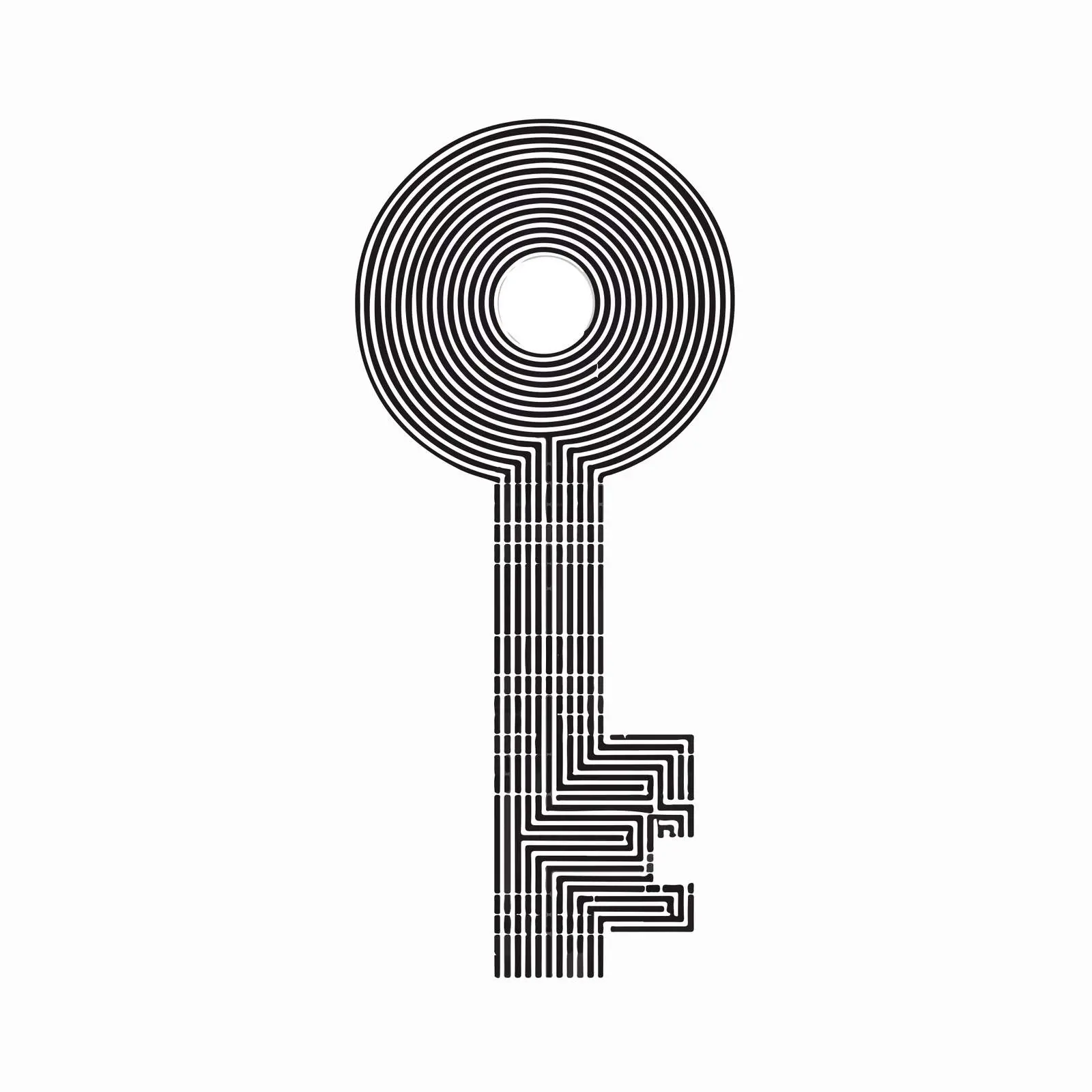 Minimalist Black & White Key Illustration — free download from Dotvec