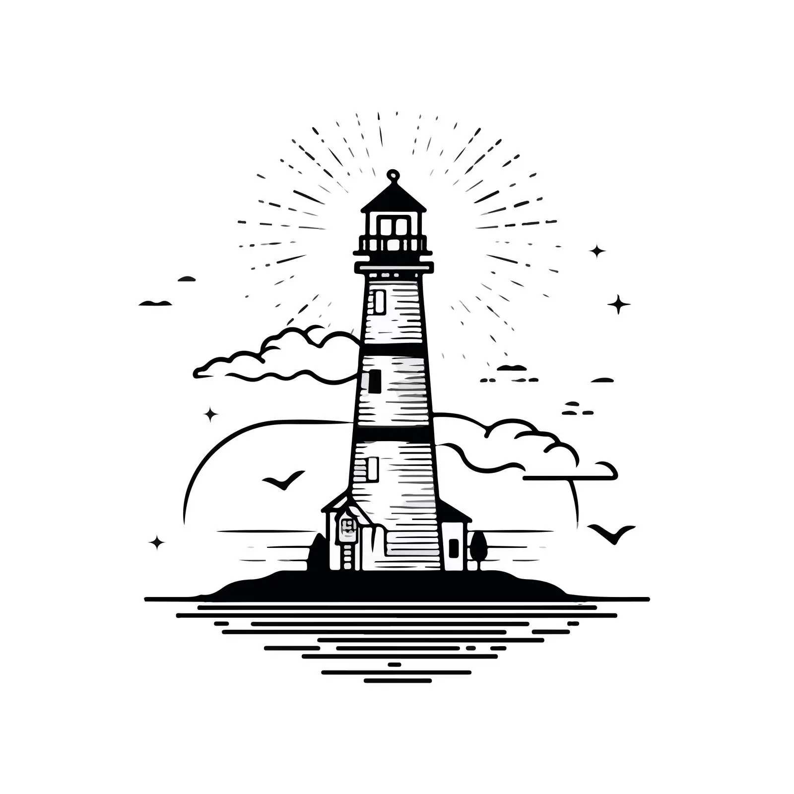 Minimal Lighthouse Line Art — free download from Dotvec
