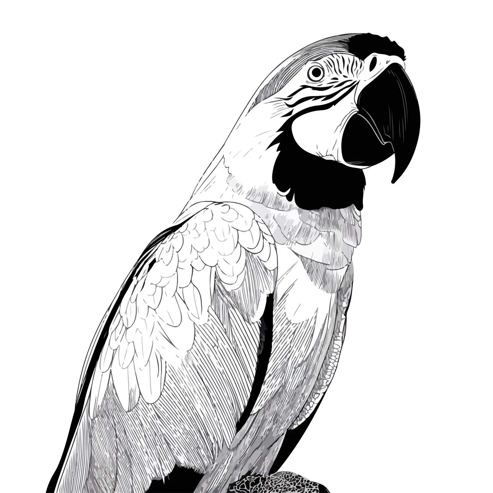 Minimal Macaw Line Art Vector Illustration — free download from Dotvec