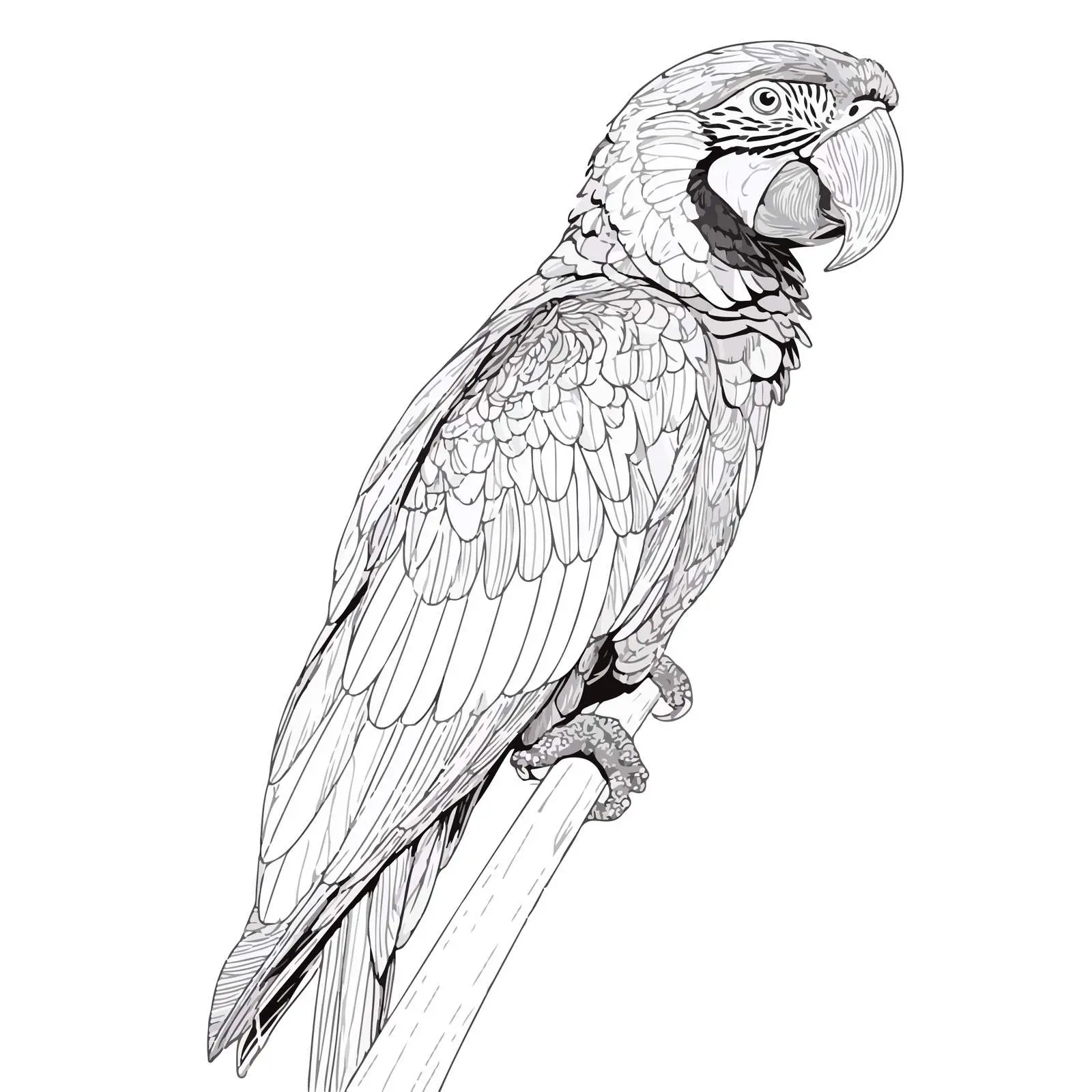 Minimal Macaw Line Art Vector Illustration — free download from Dotvec
