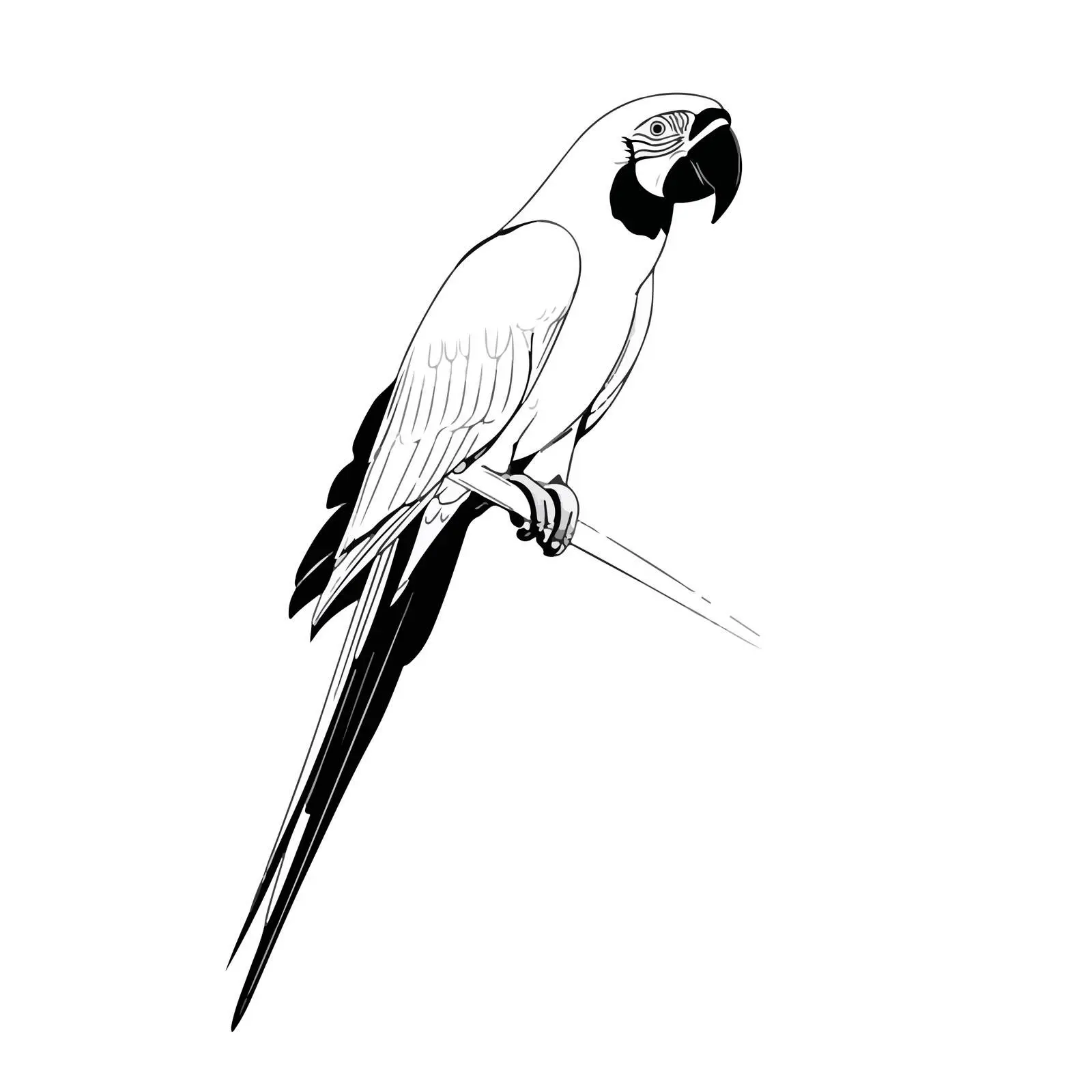 Minimal Macaw Line Art Vector — free download from Dotvec