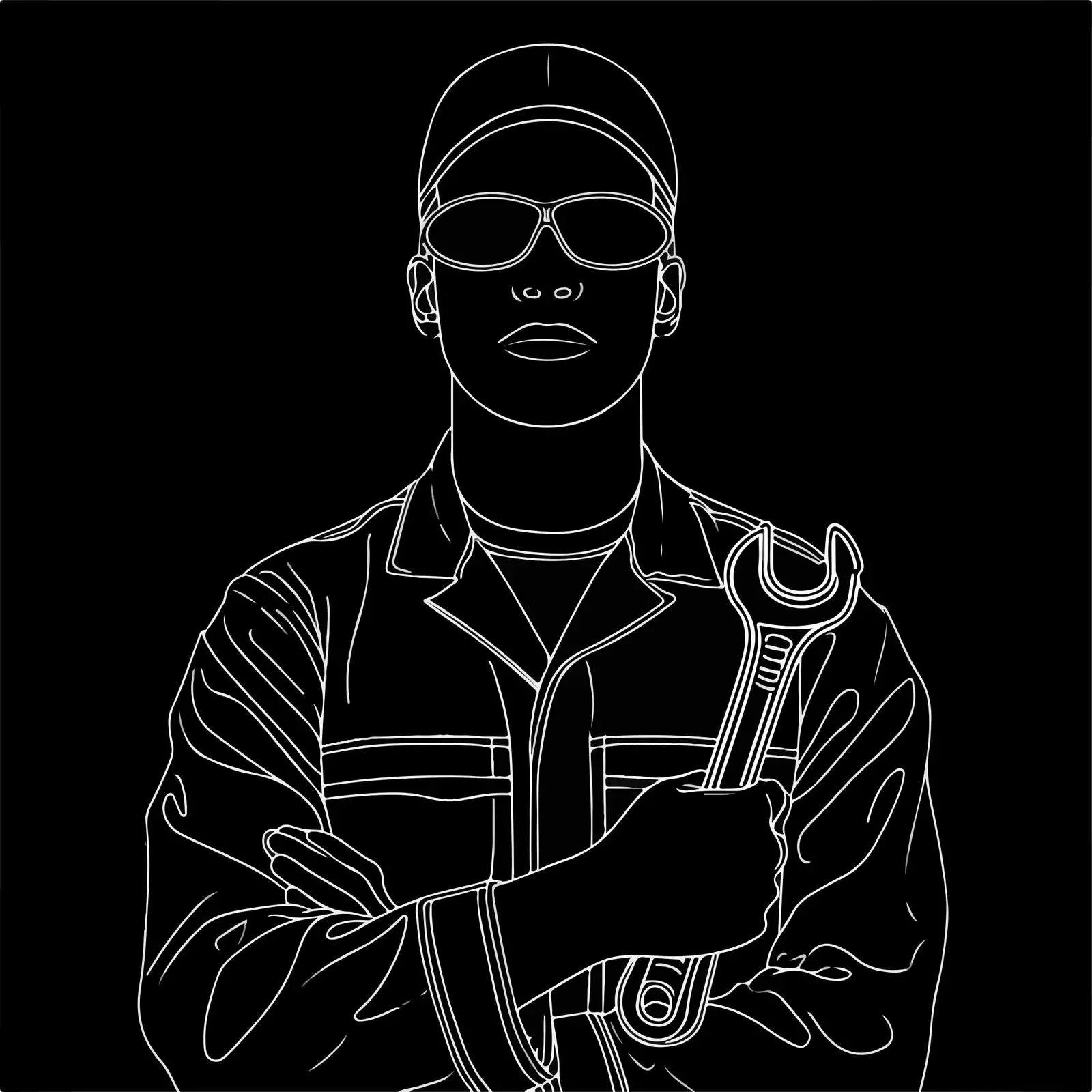 Mechanic Minimalist Vector Illustration — free download from Dotvec