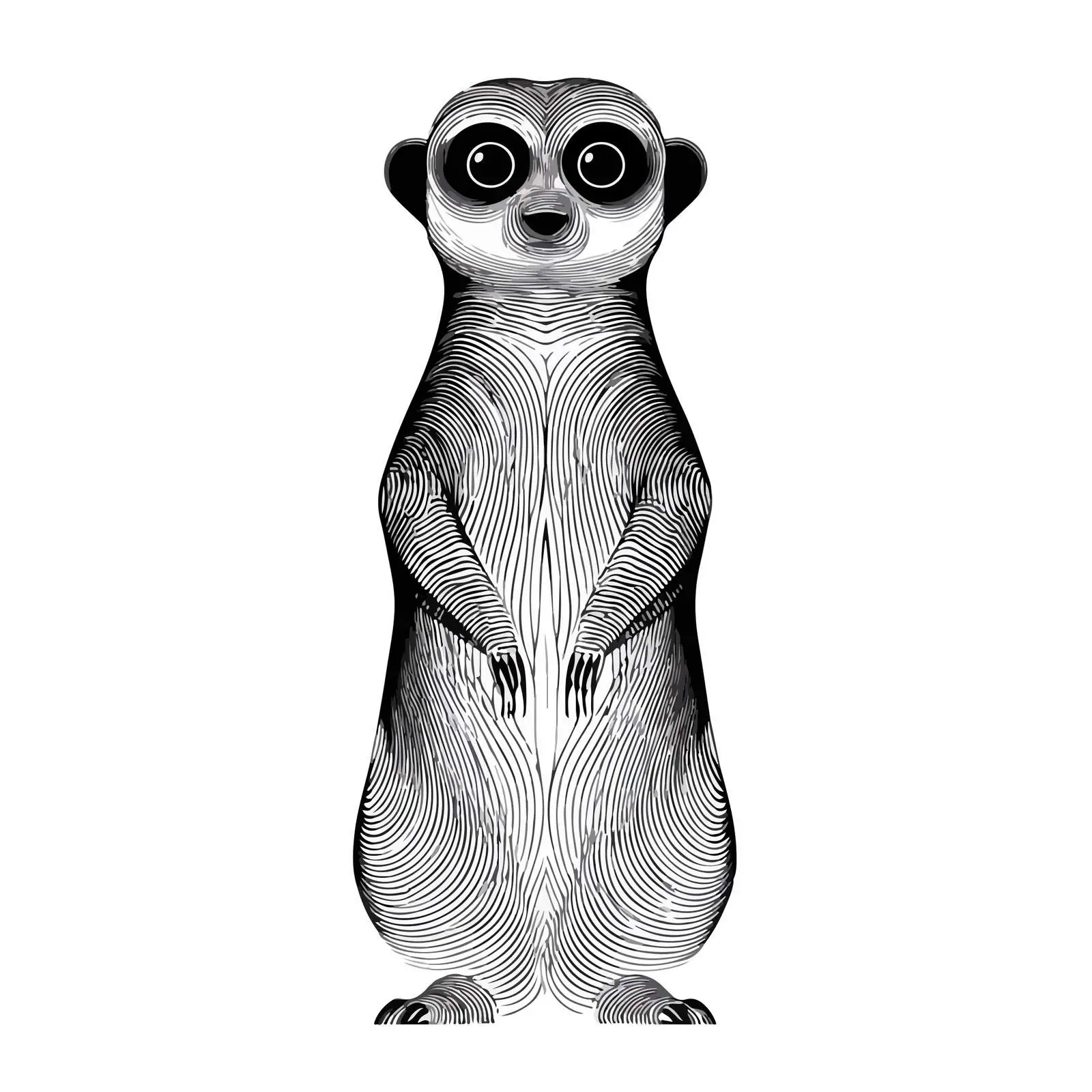 Minimal Meerkat Line Art Vector Illustration — free download from Dotvec