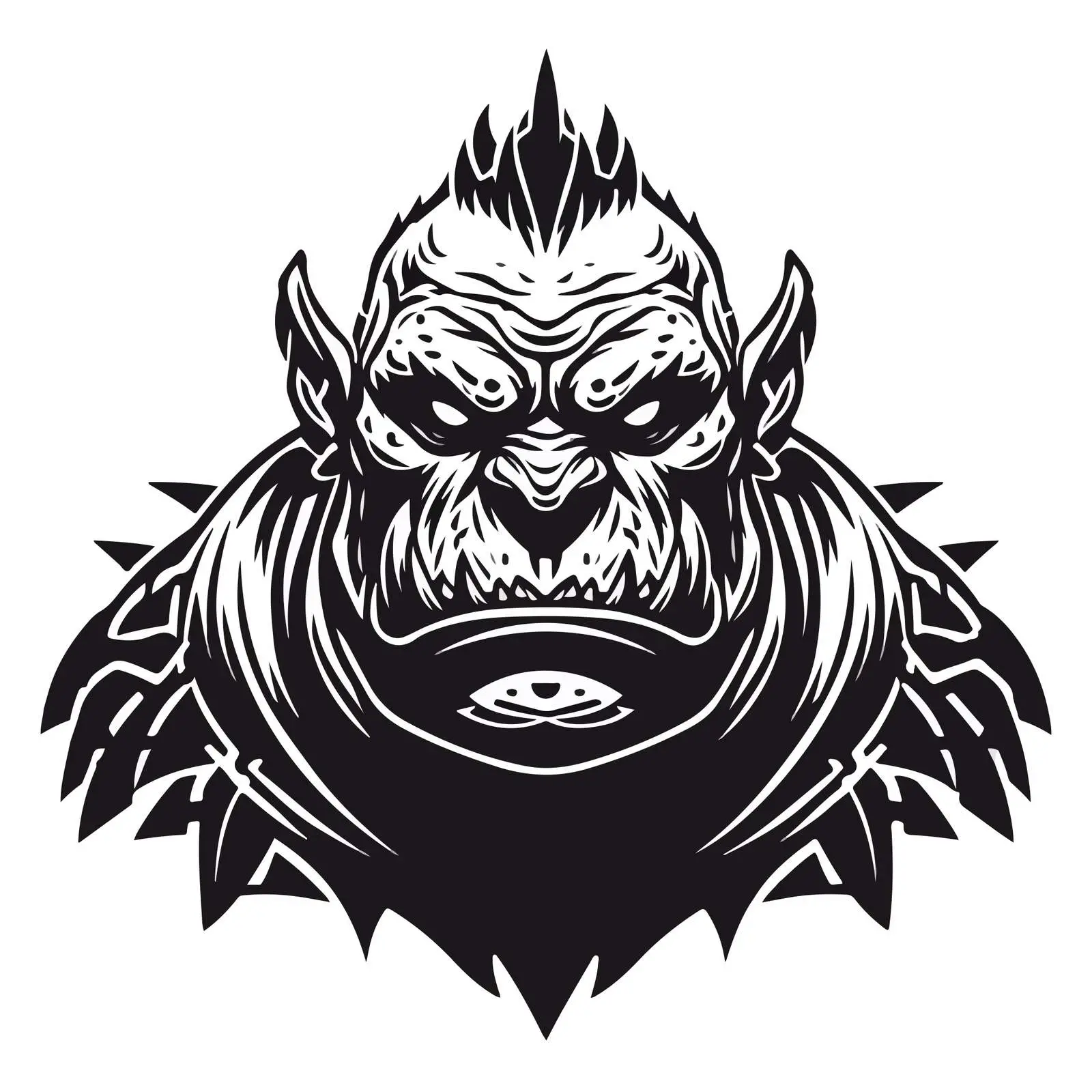 Minimalist Ogre Line Art Vector — free download from Dotvec