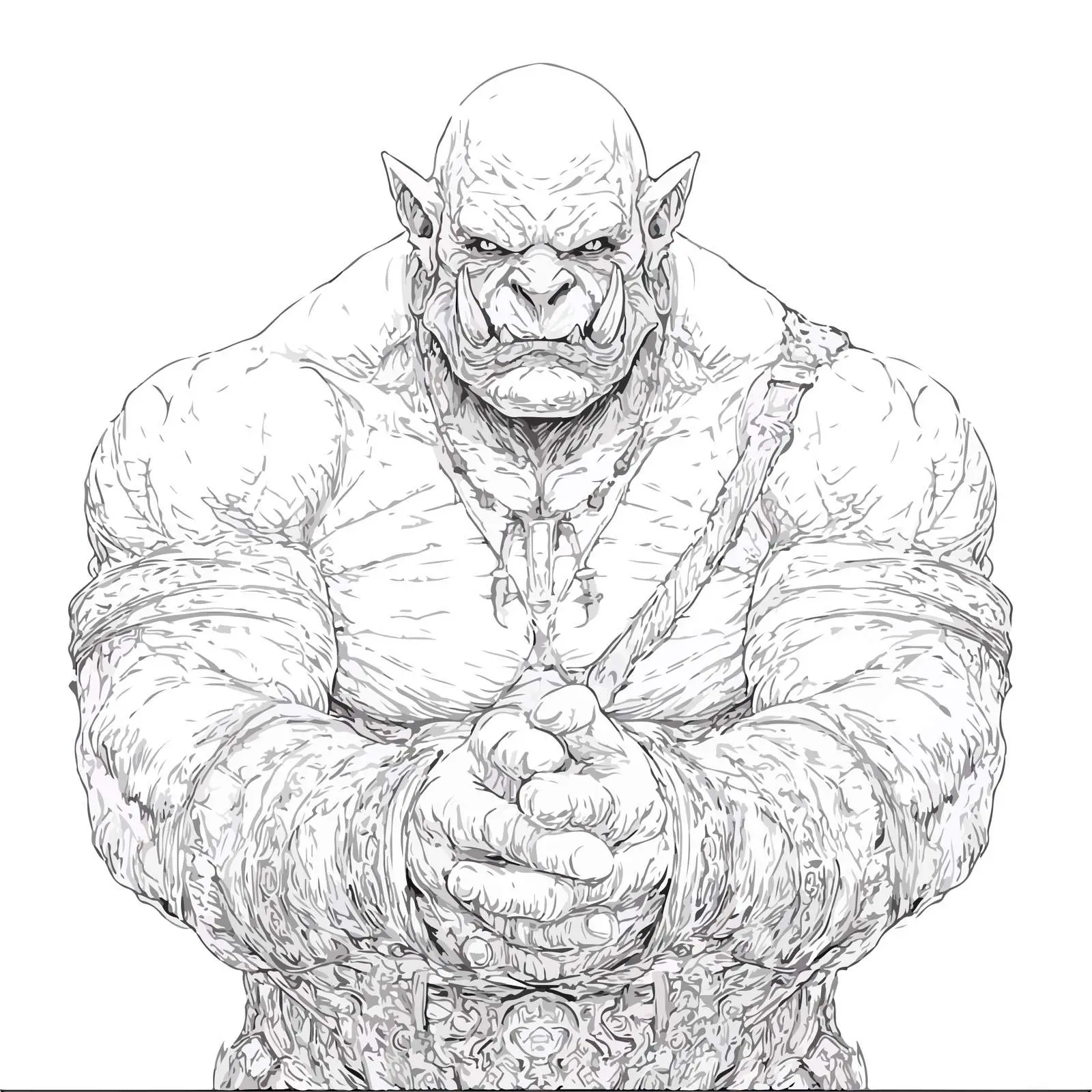 Ogre Minimalist Line Art Vector Illustration — free download from Dotvec