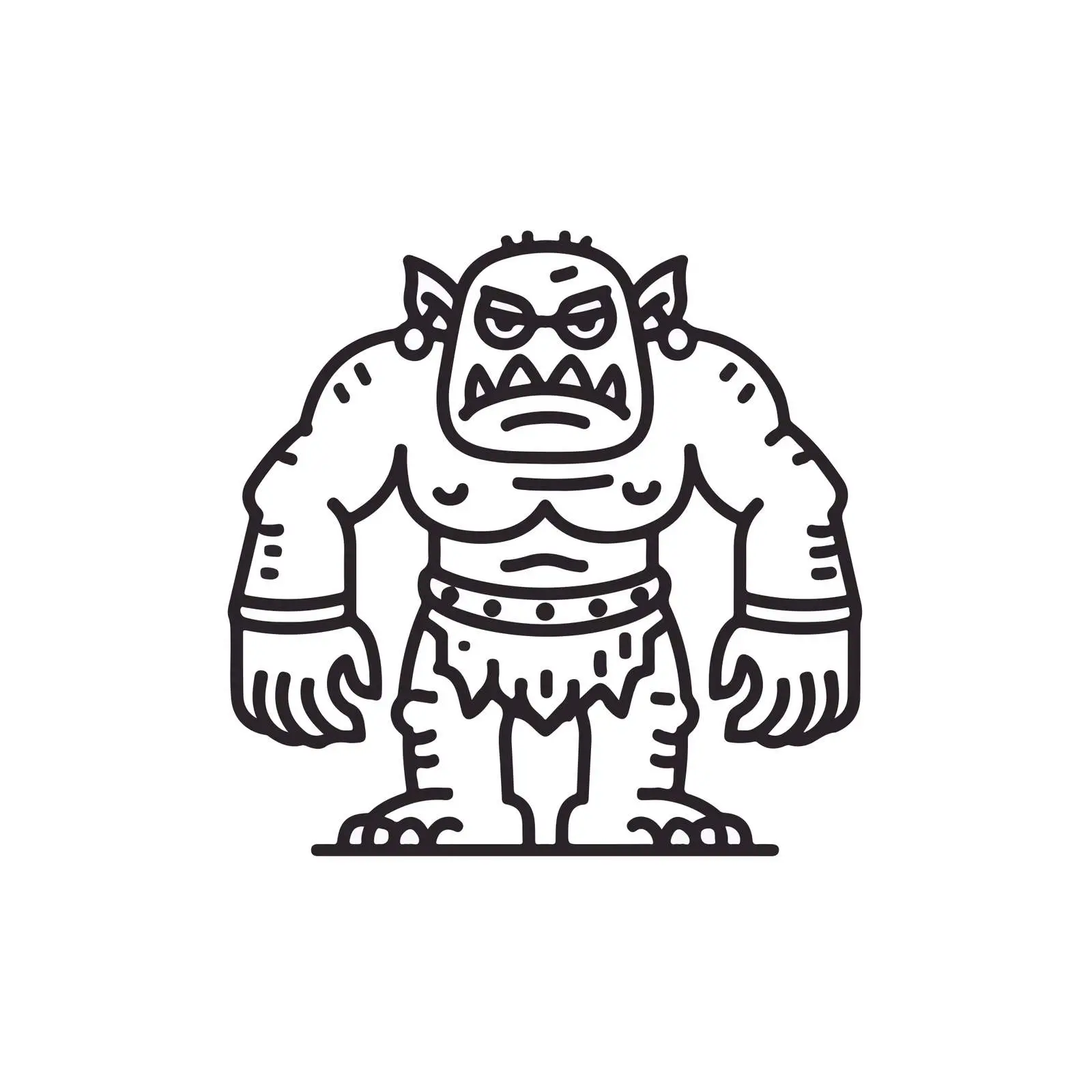 Ogre Line Art Vector Illustration — free download from Dotvec