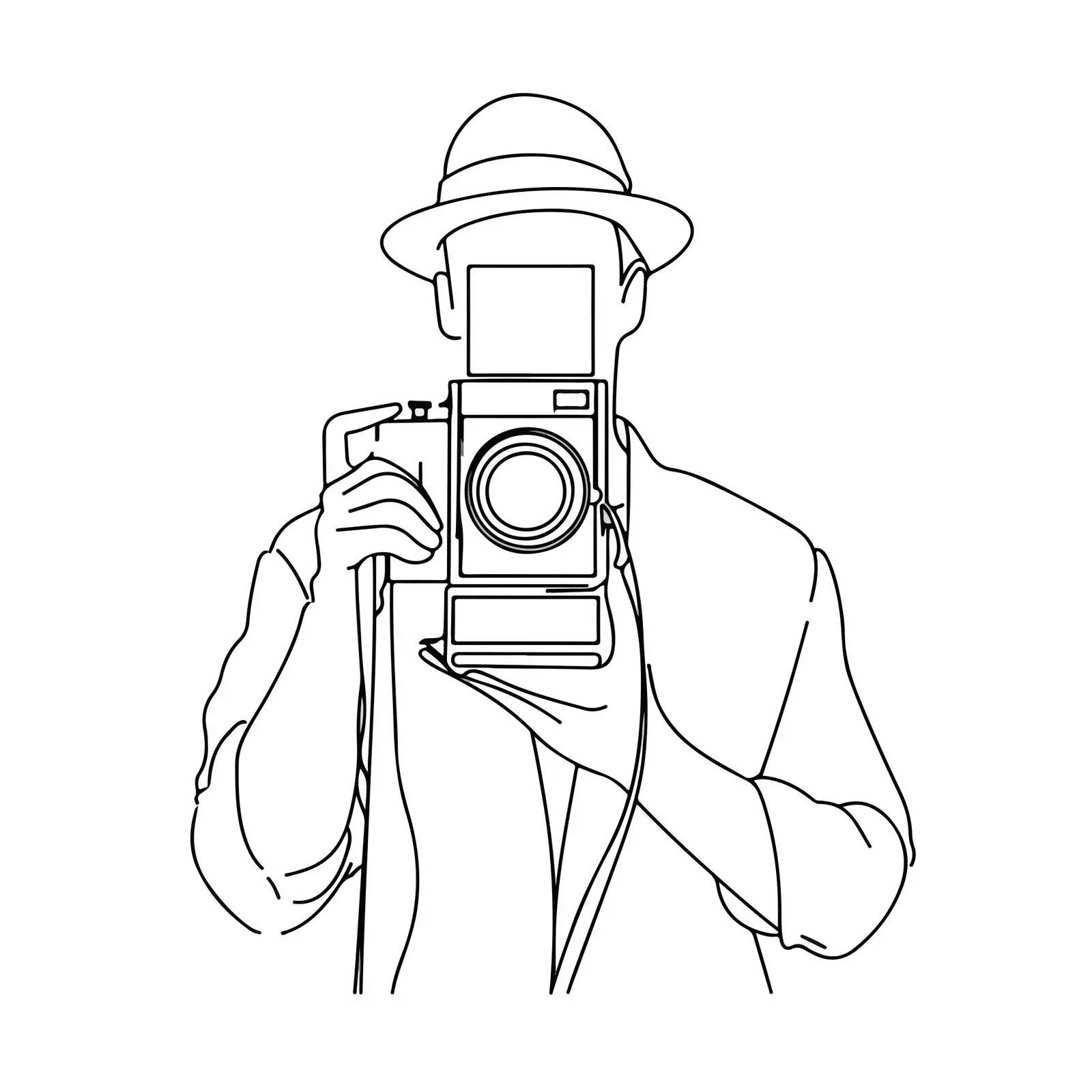 Photographer Line Art Illustration — free download from Dotvec