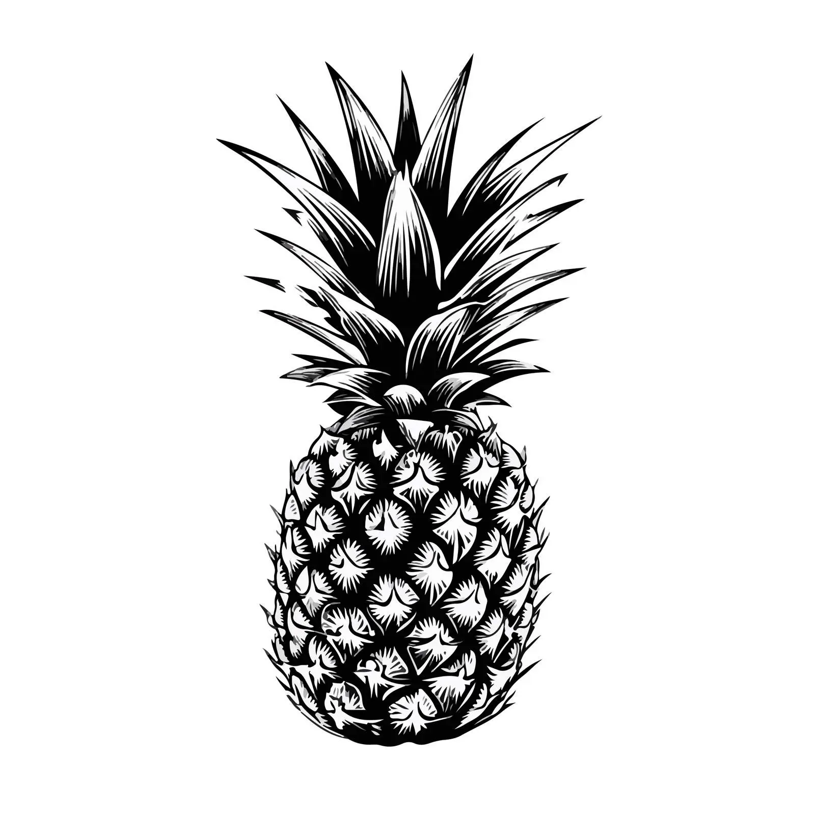 Minimalist Pineapple Line Art — free download from Dotvec