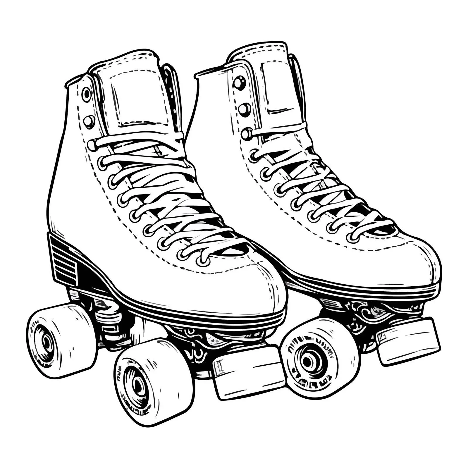 Minimalist Roller Skates Line Art — free download from Dotvec