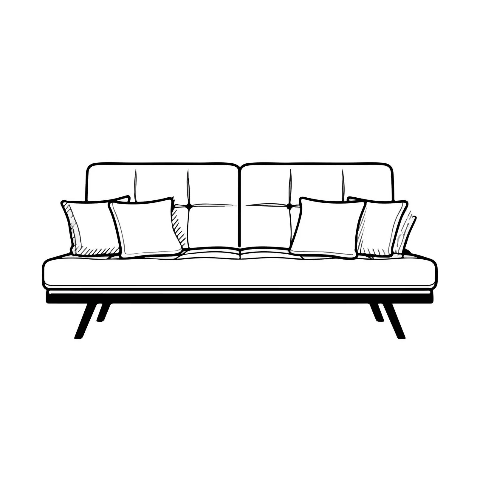 Minimal Sofa Bed Line Art Vector — free download from Dotvec