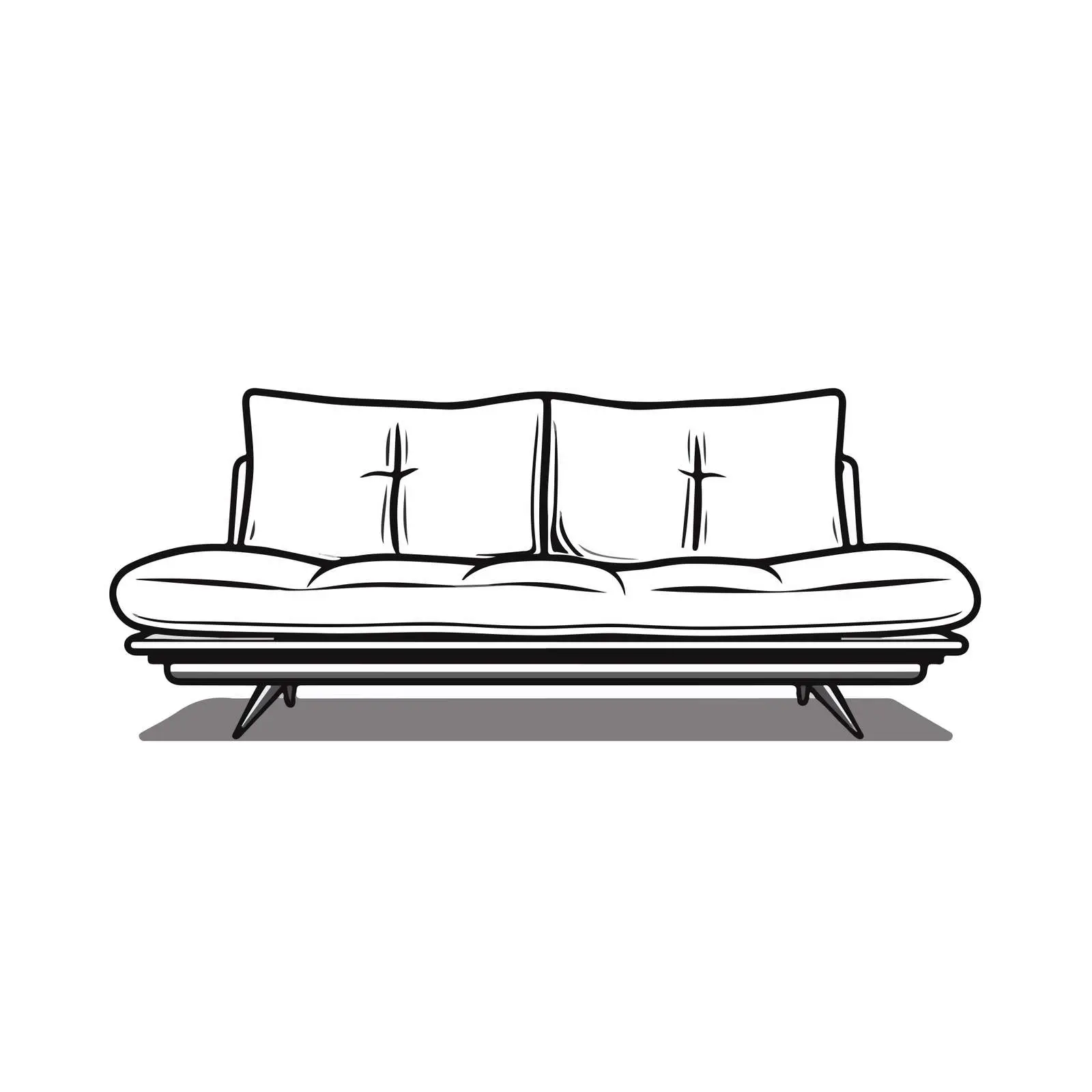 Minimal Sofa Bed Line Art — free download from Dotvec