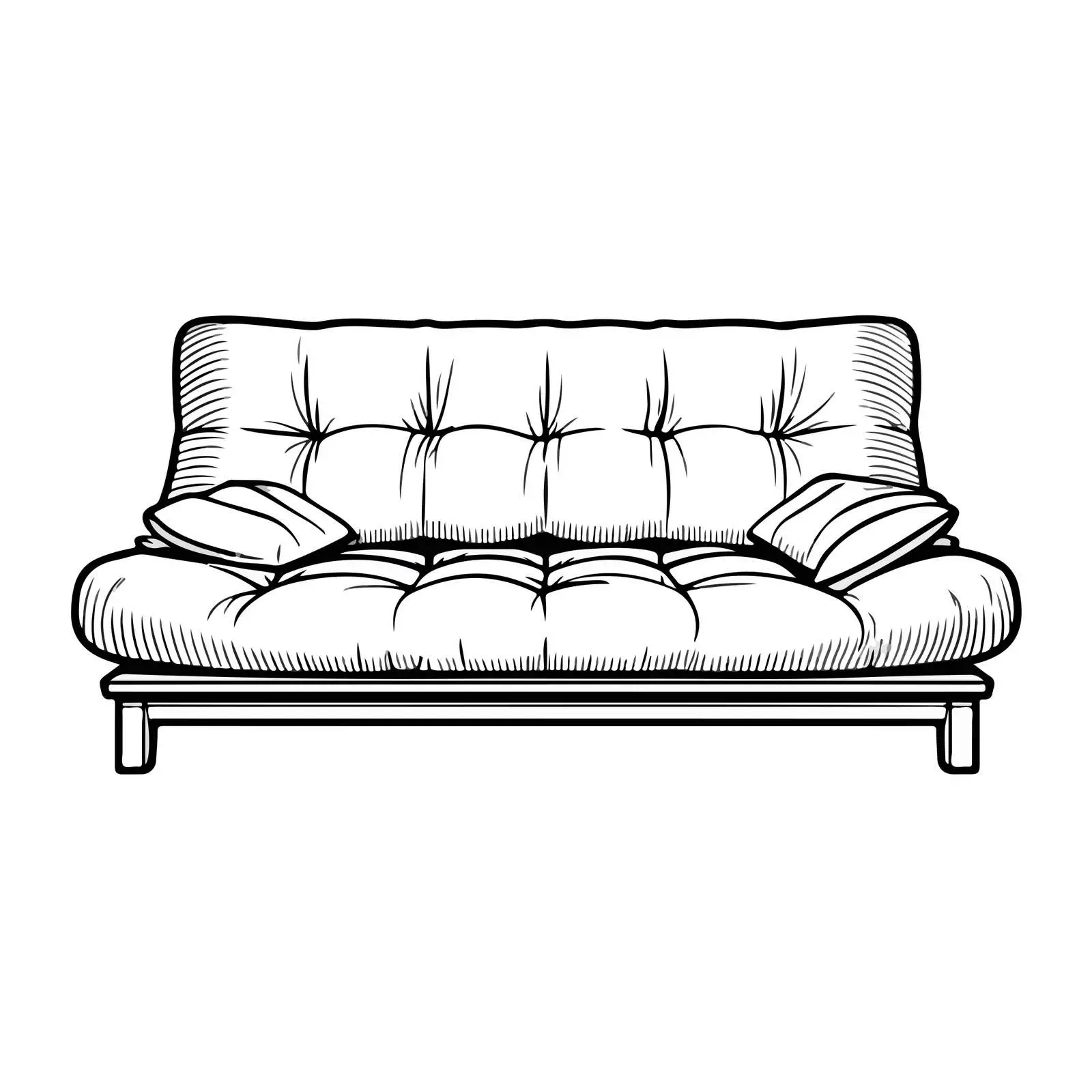 Minimal Sofa Bed Line Art — free download from Dotvec