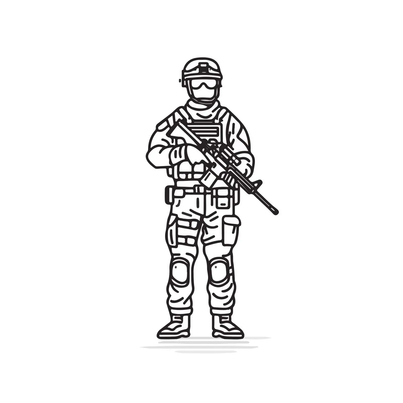 Minimal Soldier Line Art Vector Illustration — free download from Dotvec