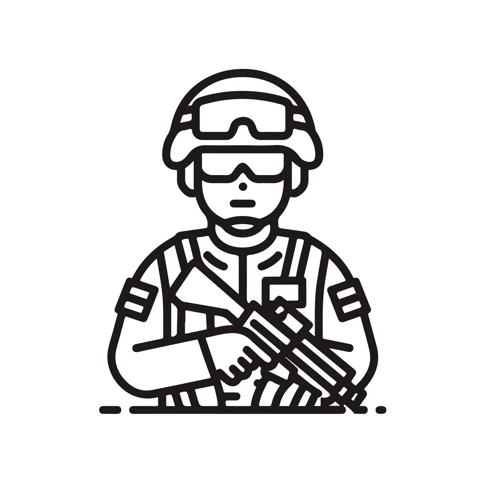 Sleek Soldier Line Art Illustration — free download from Dotvec