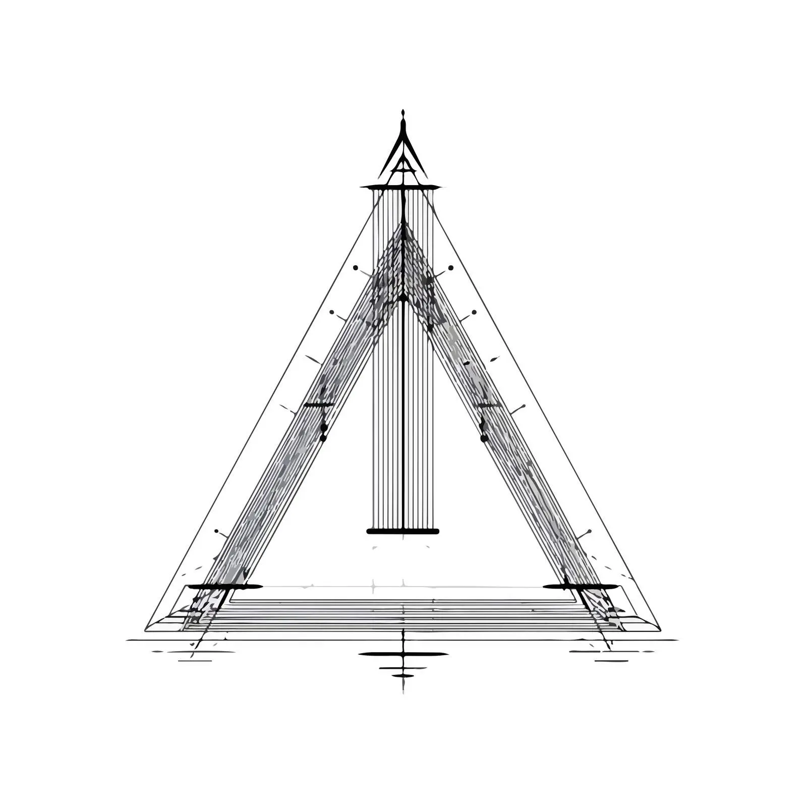 Minimal Triangle Instrument Line Art — free download from Dotvec