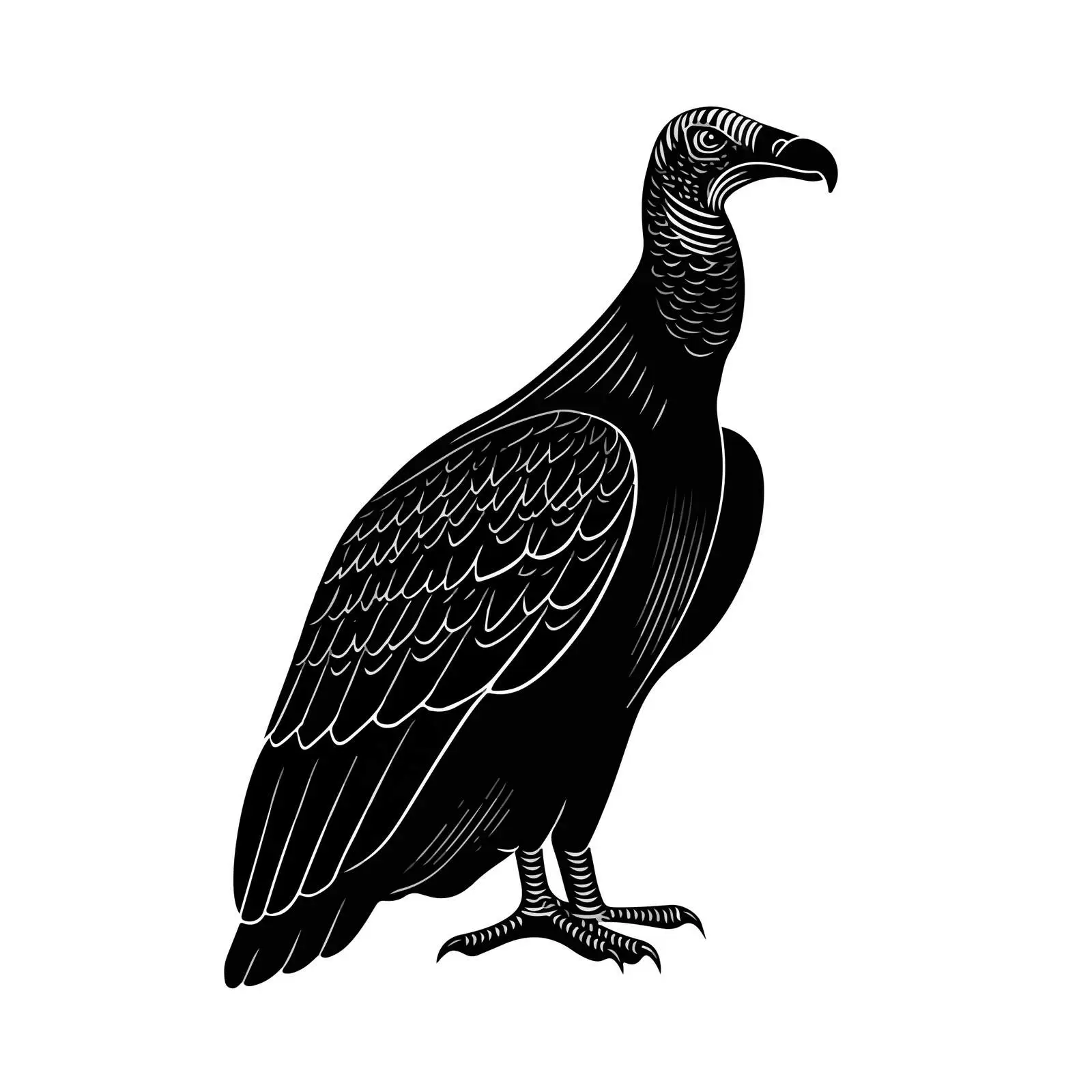Minimal Vulture Lineart Vector Illustration — free download from Dotvec