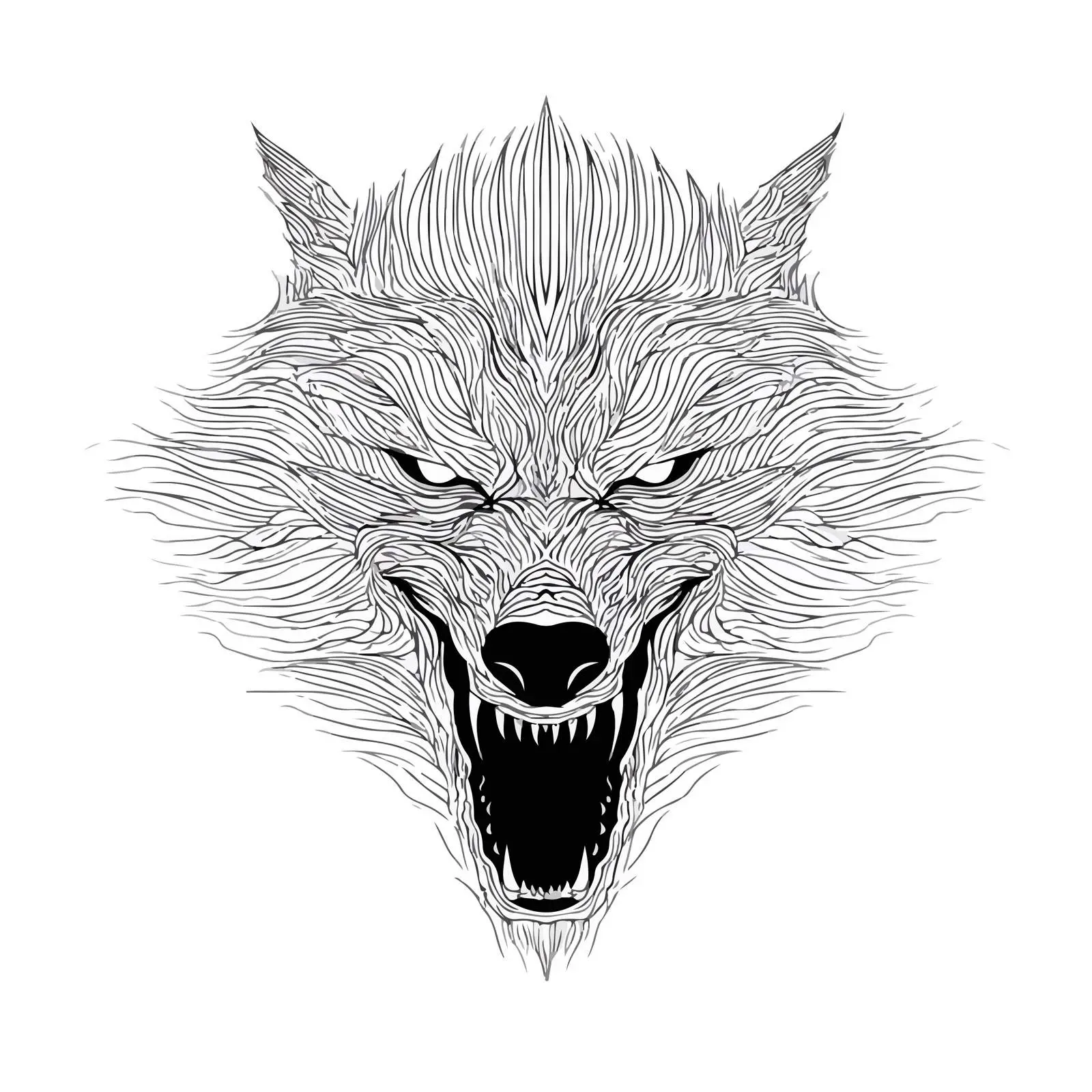 Minimal Werewolf Line Art Vector — free download from Dotvec