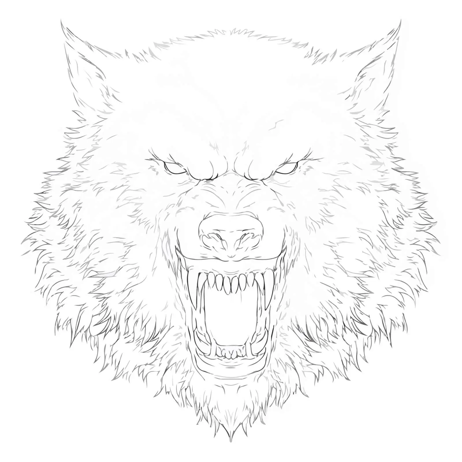 Werewolf Line Art Illustration — free download from Dotvec