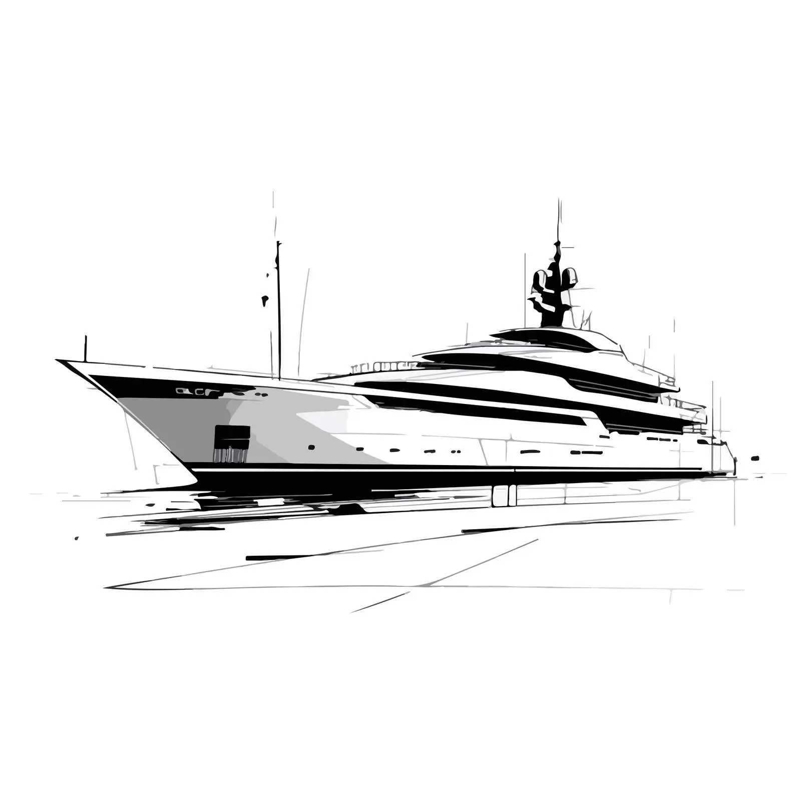 Yacht Minimal Flat Vector Illustration — free download from Dotvec