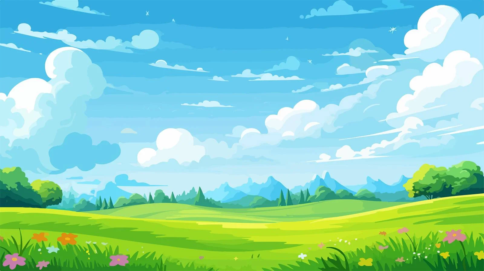 Tranquil Outdoor Cartoon Park Scene — free download from Dotvec