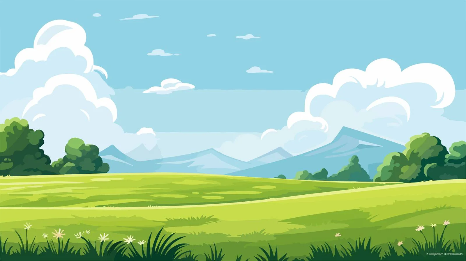 Serene Cartoon Park Background — free download from Dotvec