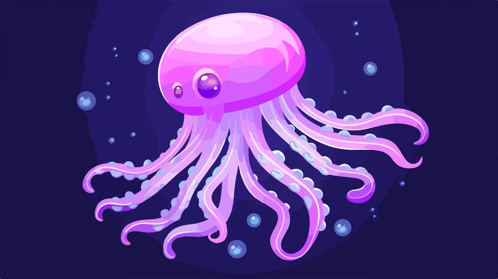 Cheerful Jellyfish in Vibrant Cartoon Style — free download from Dotvec