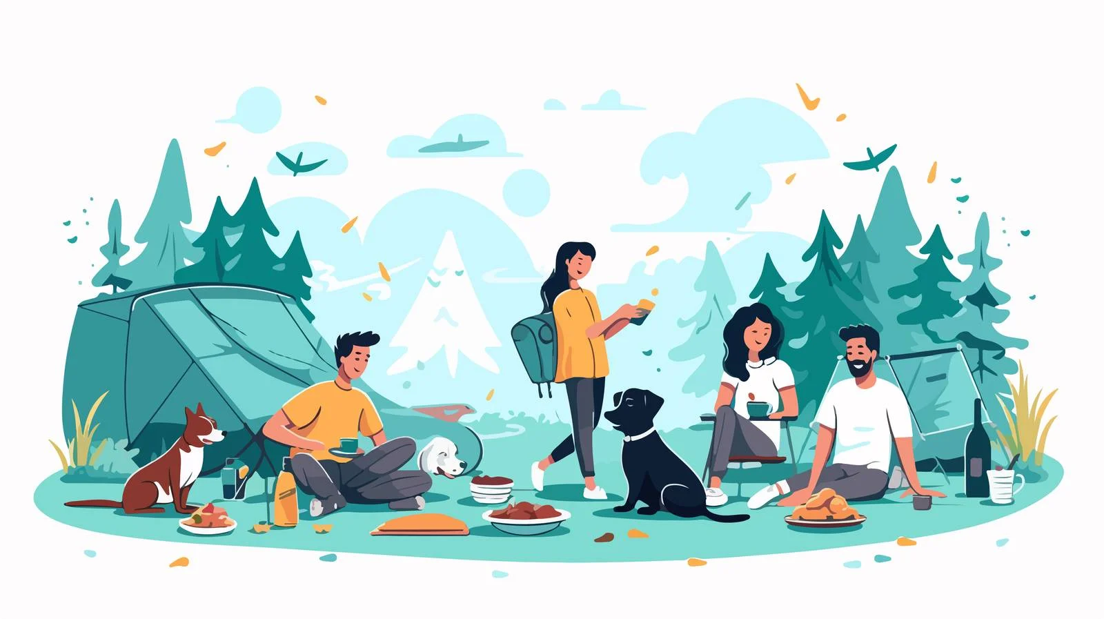 Modern cartoon illustration of young couple — free download from Dotvec