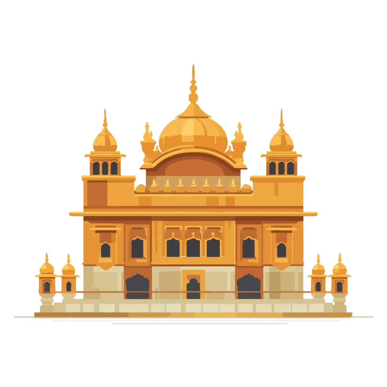 Golden Temple Flat Icon — free download from Dotvec