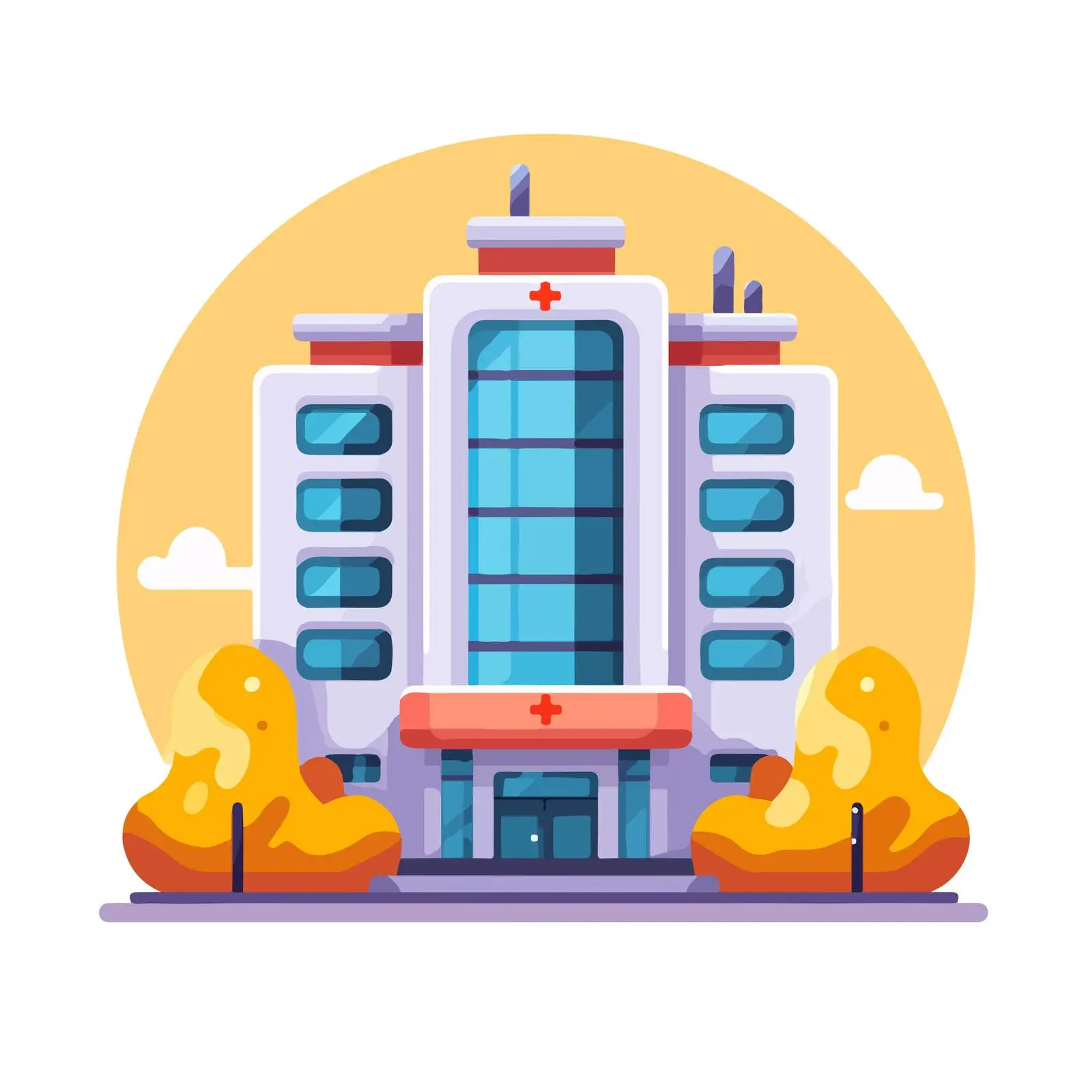 Hospital Icon Flat Vector Style — free download from Dotvec