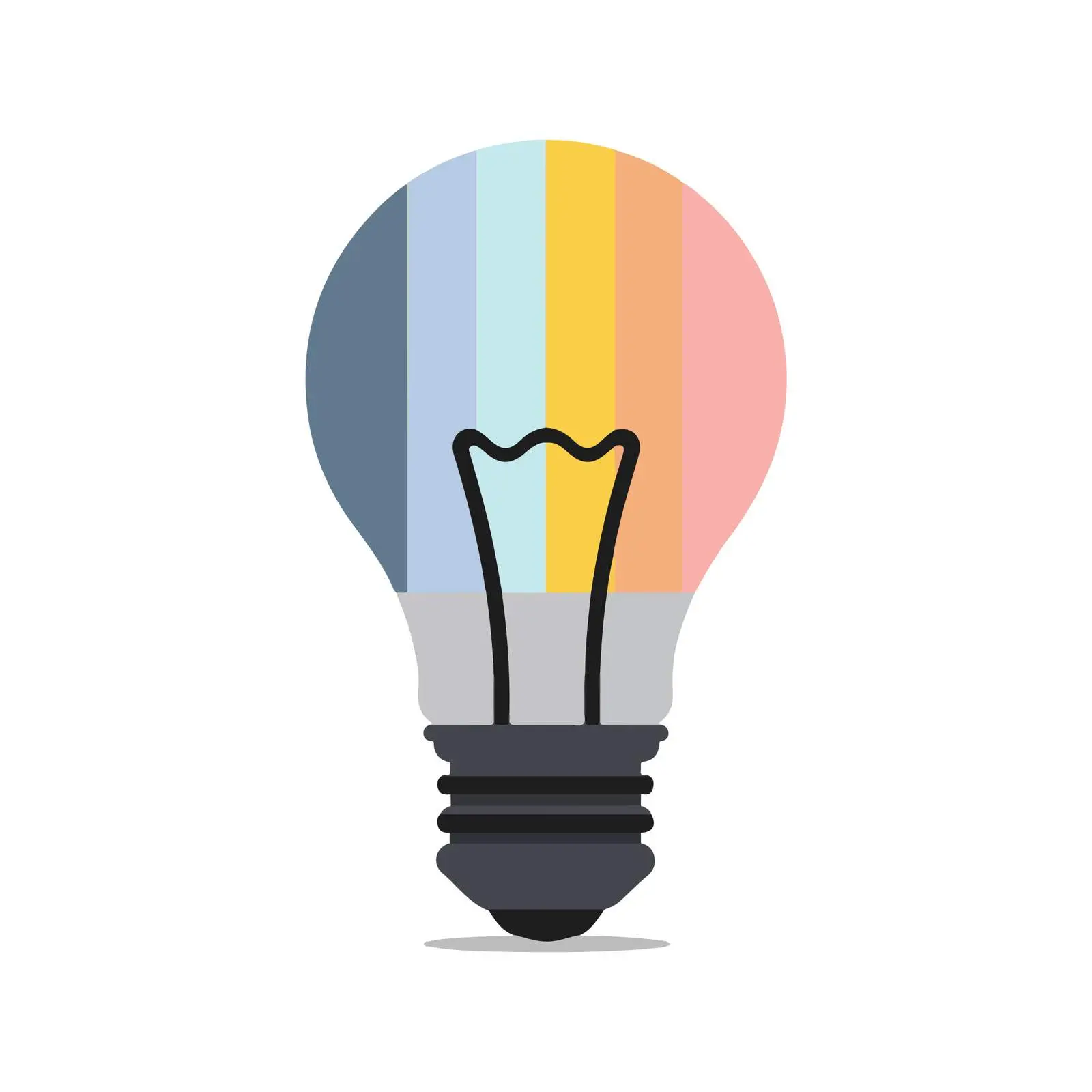 Colorful Light Bulb Icon — free download from Dotvec