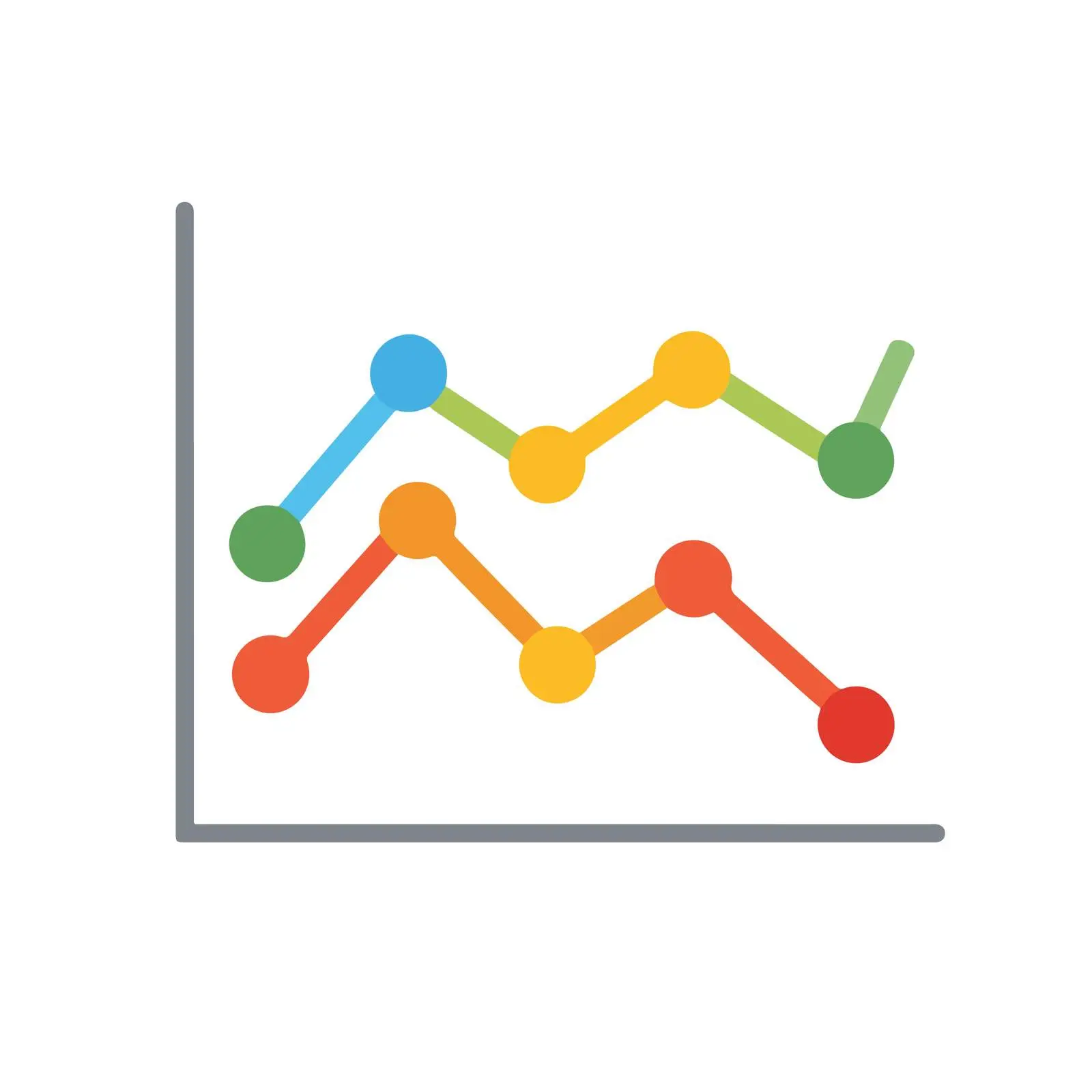 Colorful Line Graph Icon — free download from Dotvec