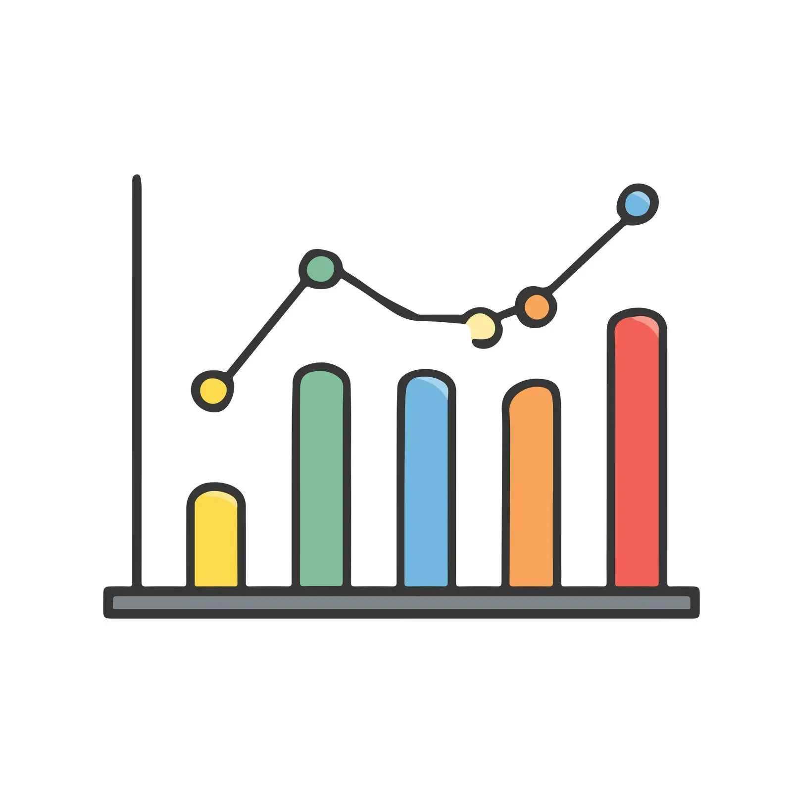 Line Graph Icon in Flat Style — free download from Dotvec