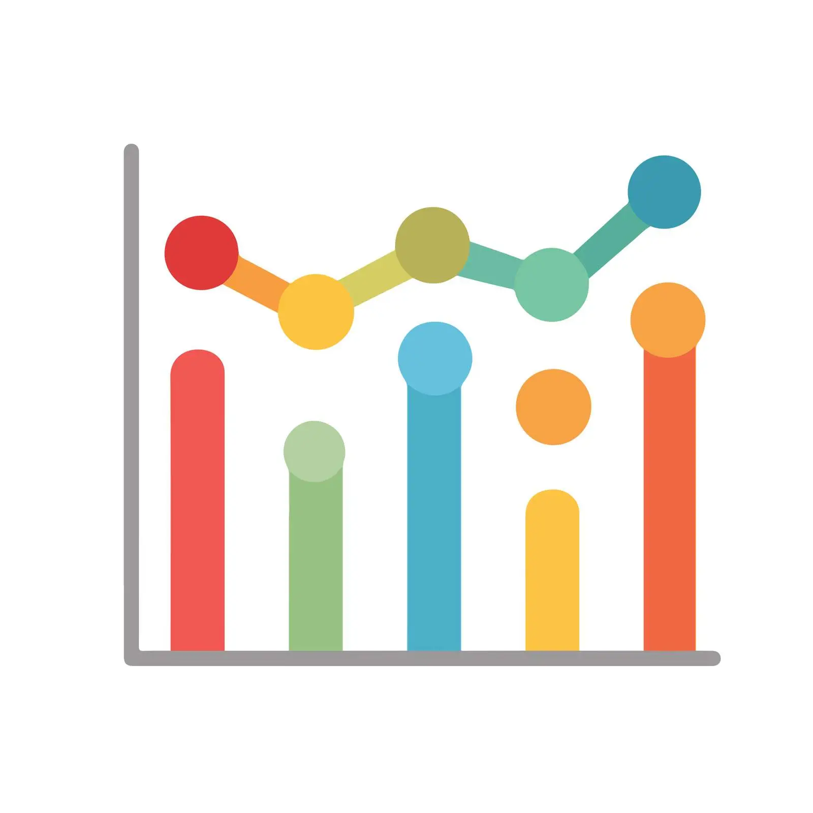 Colorful Line Graph Vector Icon — free download from Dotvec