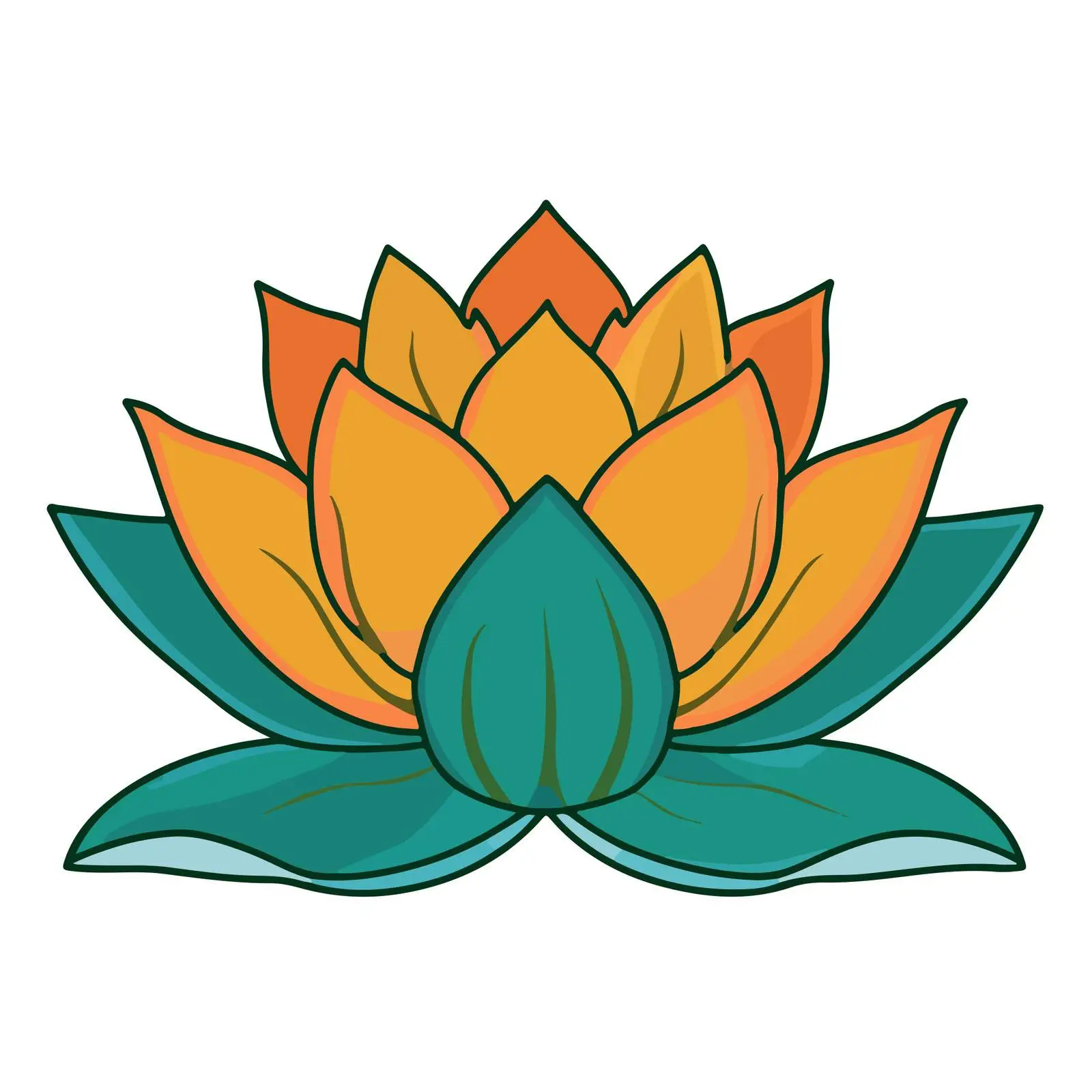 Lotus Flower Outline Icon — free download from Dotvec