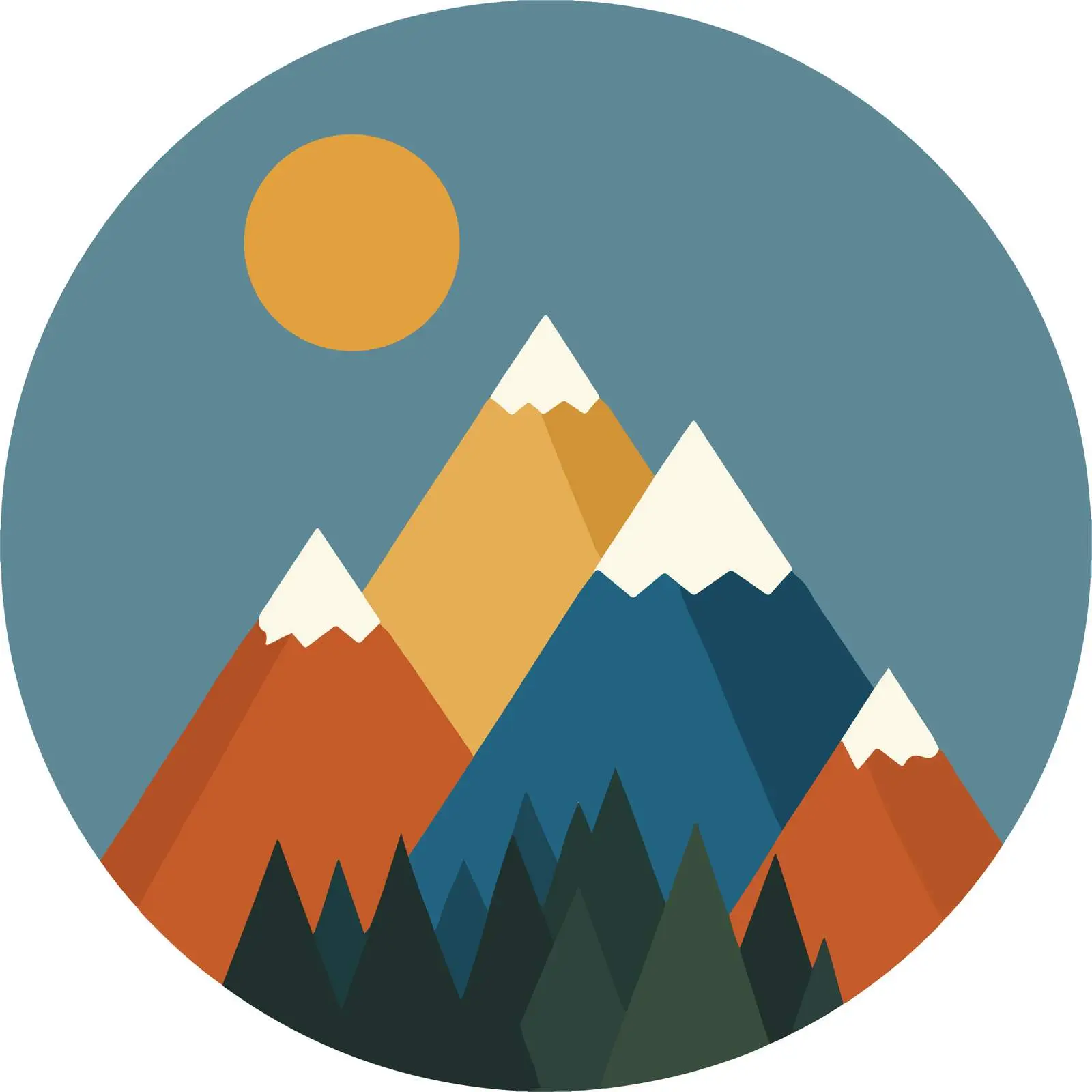 Mountain Icon in Flat Vector Style — free download from Dotvec