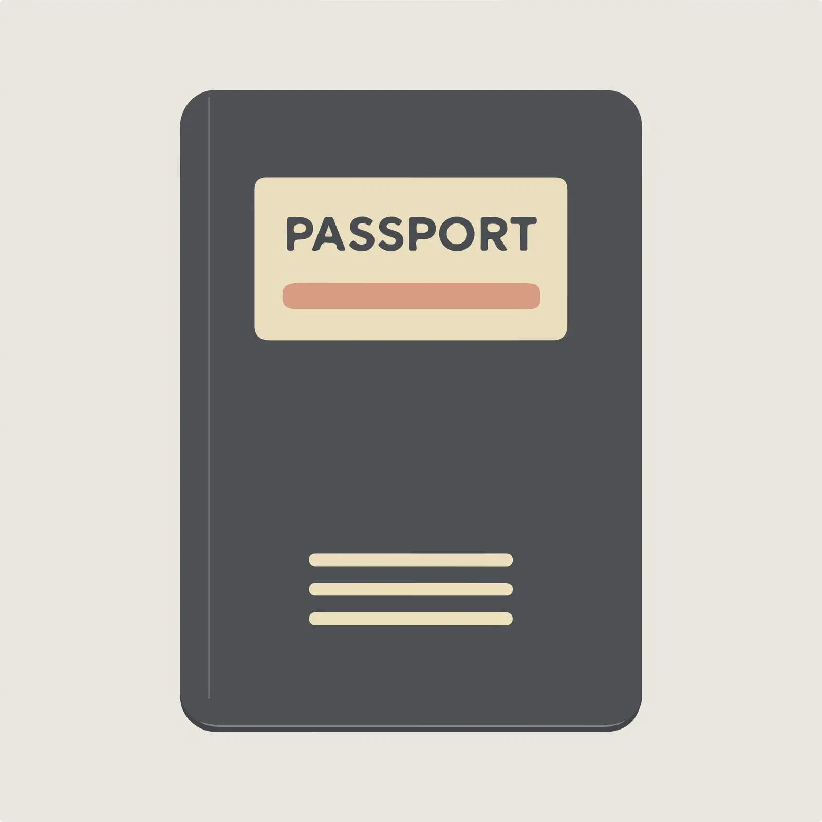Passport Icon in Minimal Flat Design — free download from Dotvec