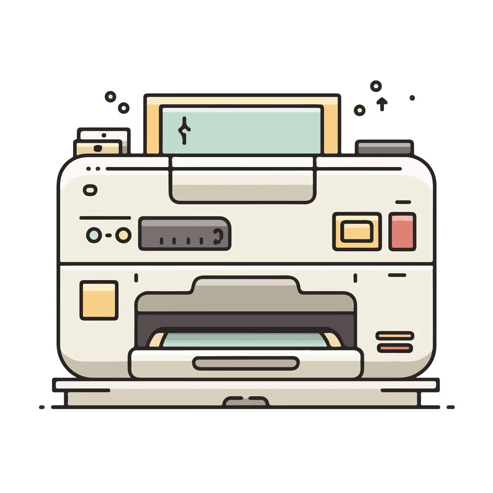 Printer Outline Icon Flat Style — free download from Dotvec