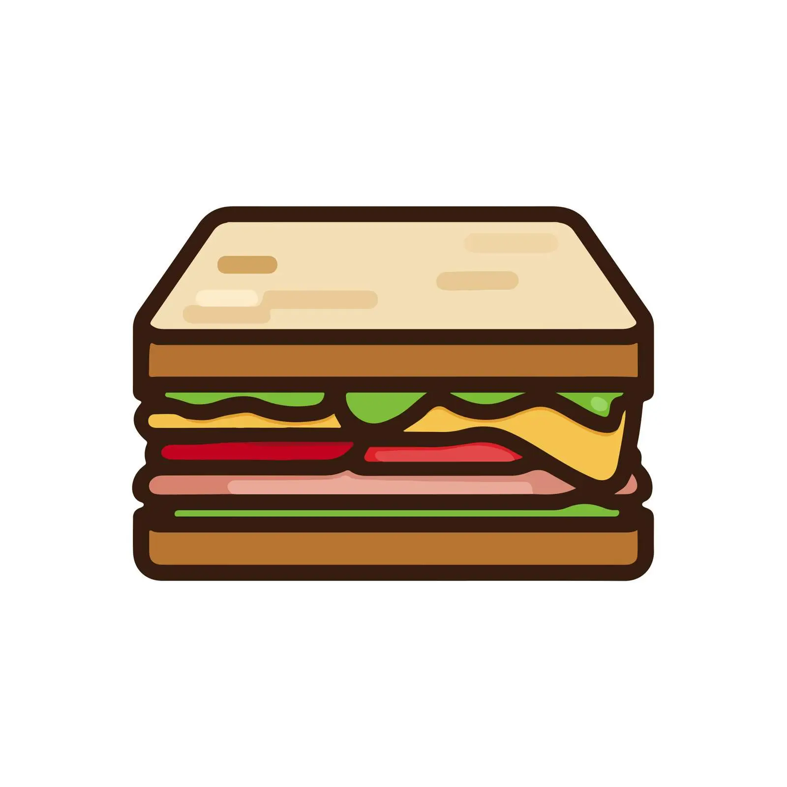 Sandwich Icon in Flat Vector Style — free download from Dotvec